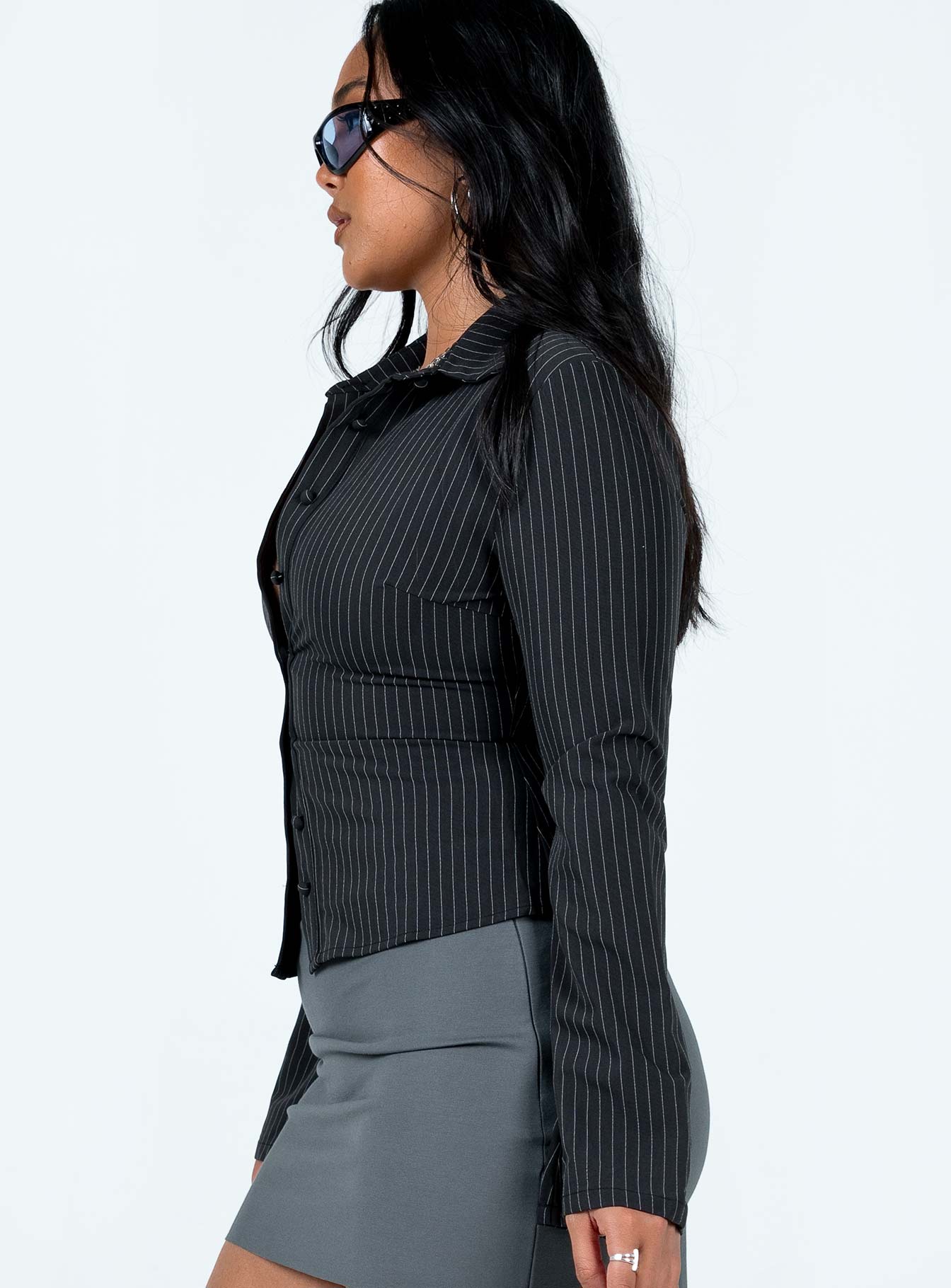 Anni Stripe Shirt Pinstripe - women's shirt by Ellevoria - view 4