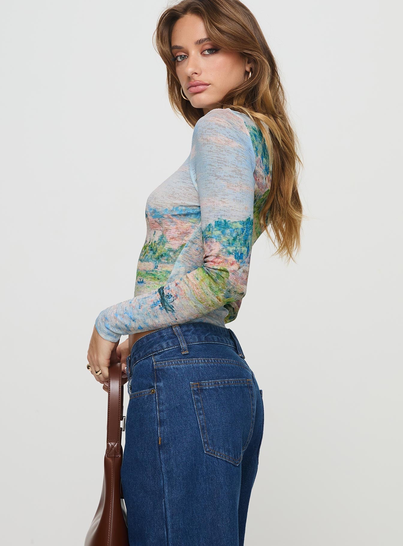 Castle On The Hill Long Sleeve Top Multi - women's top by Ellevoria - view 4