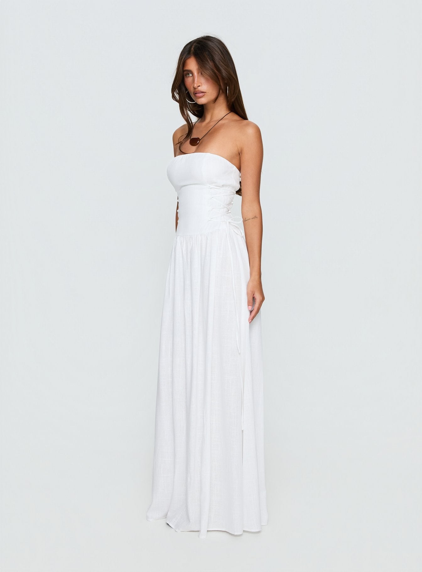 So Far So Good Maxi Dress White - women's maxi dress by Ellevoria - view 4