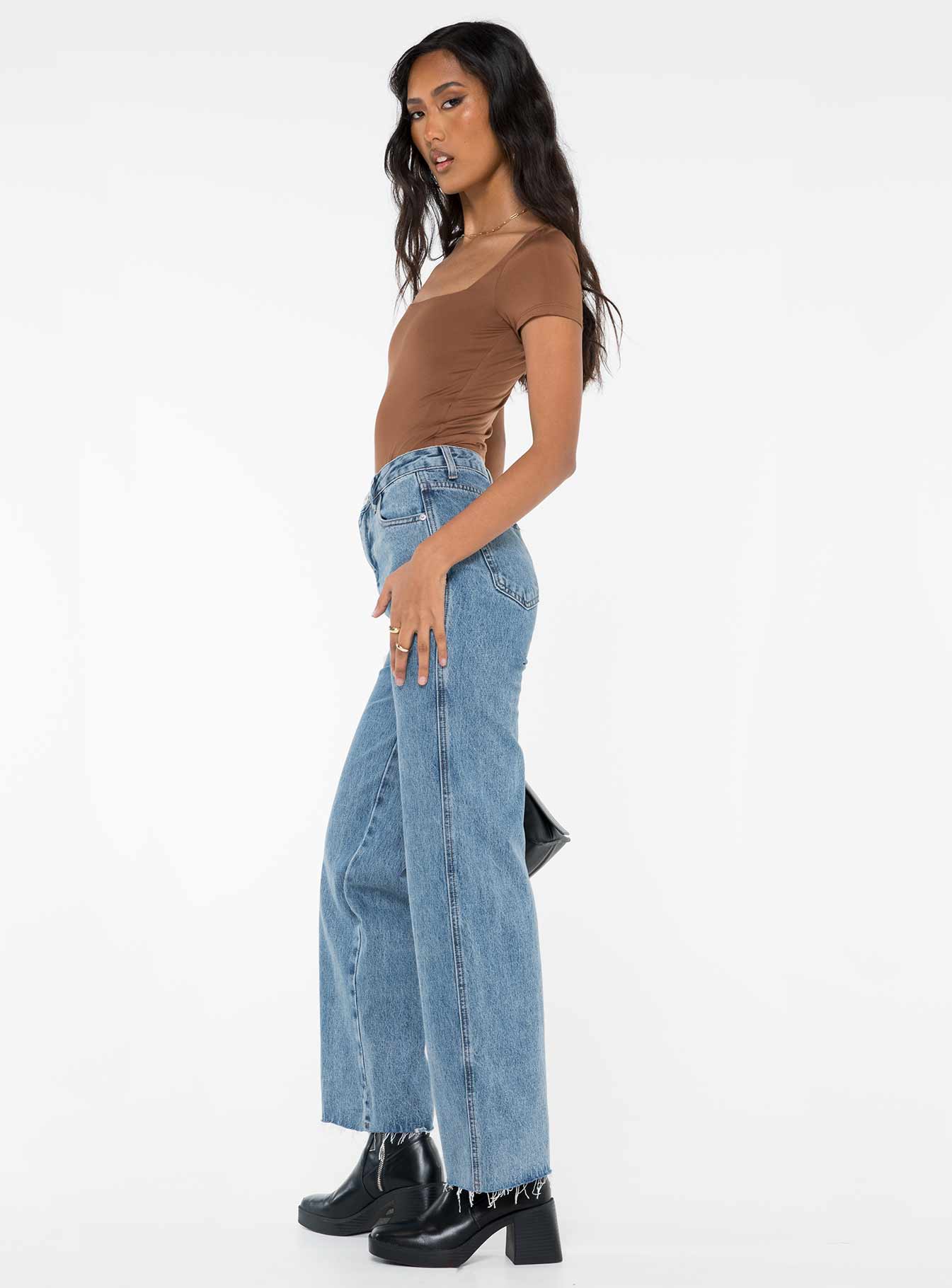 Arlington High Rise Straight Leg Jeans Mid Wash women's denim jeans by Ellevoria
