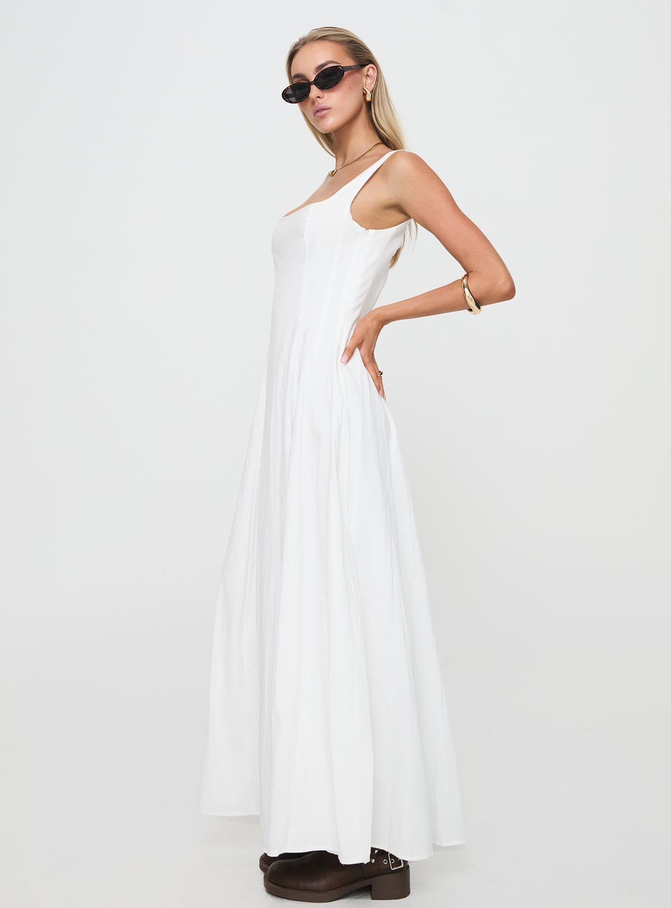 You Can Maxi Dress White - women's maxi dress by Ellevoria - view 4