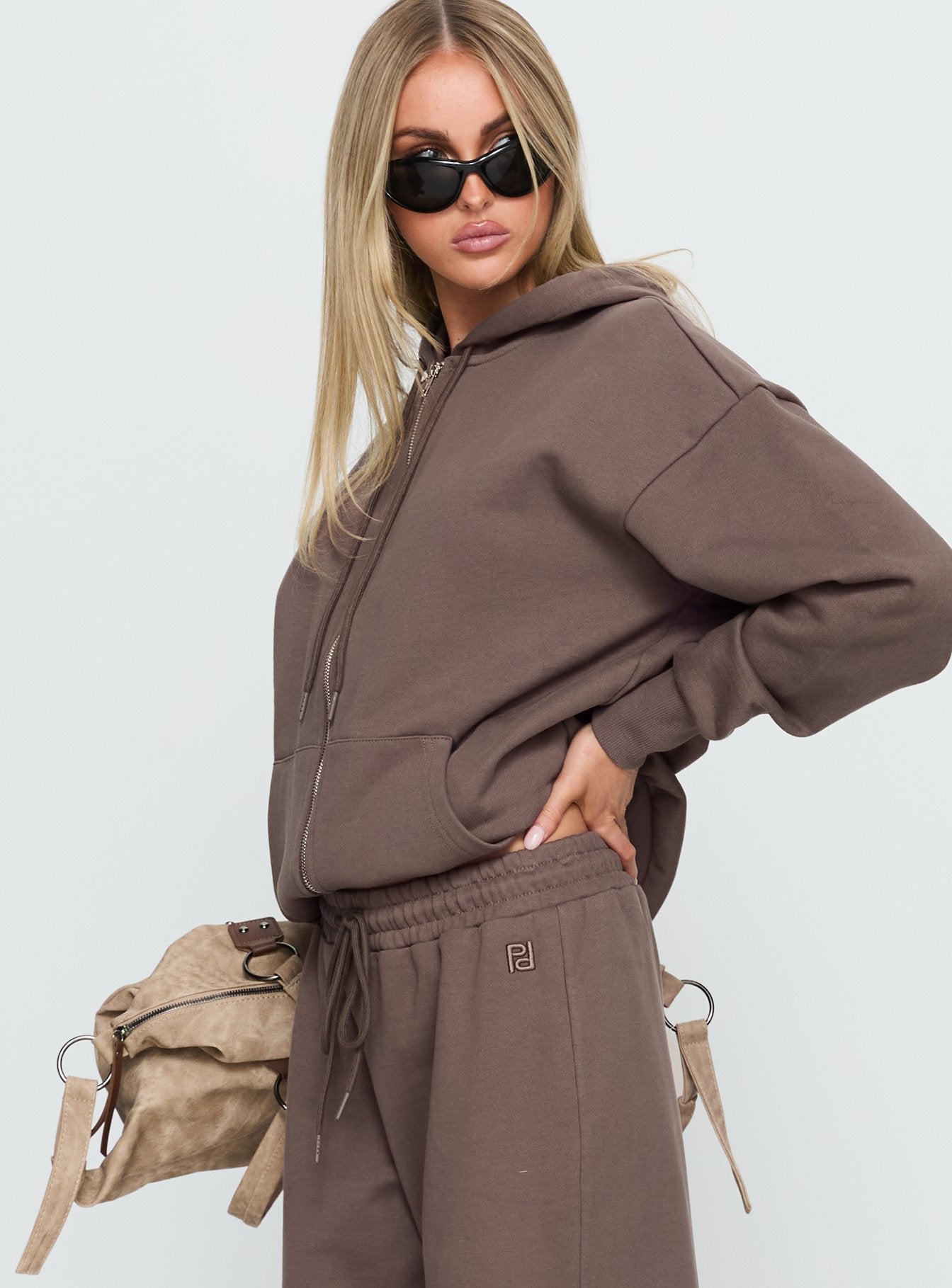 All Day Oversized Hoodie Mocha women's sweater by Ellevoria