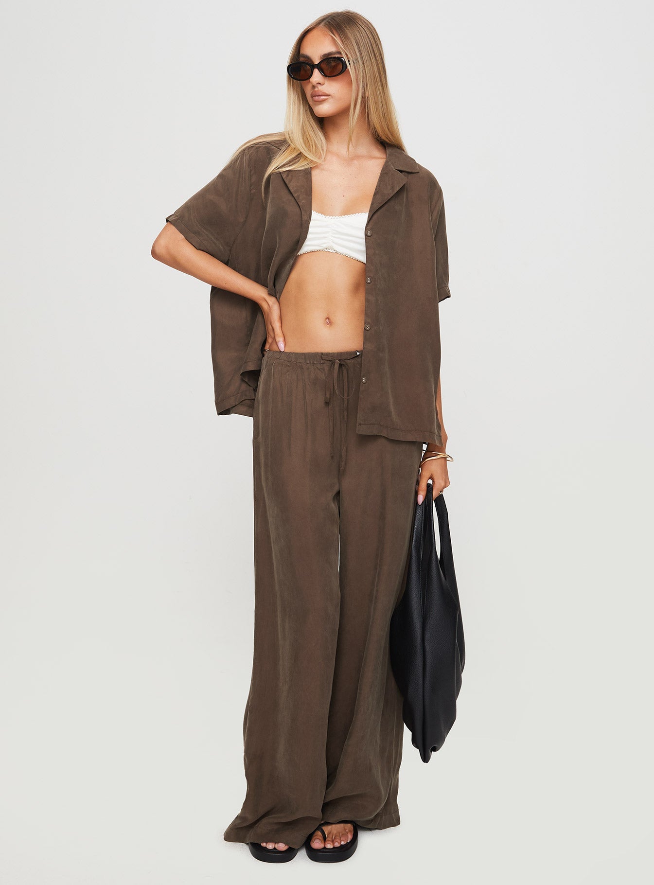 Mahlab Pants Chocoloate women's pant set by Ellevoria