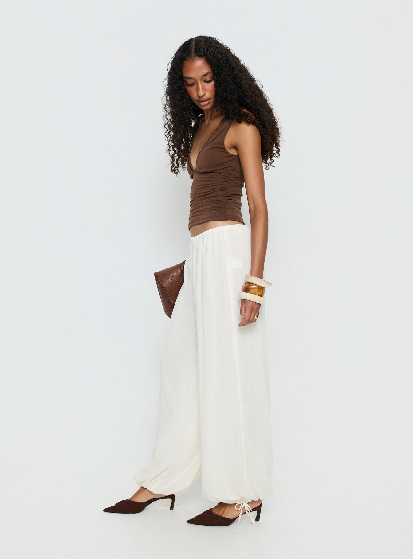Moondancer Balloon Pants Cream - loose fit women's bottoms by Ellevoria