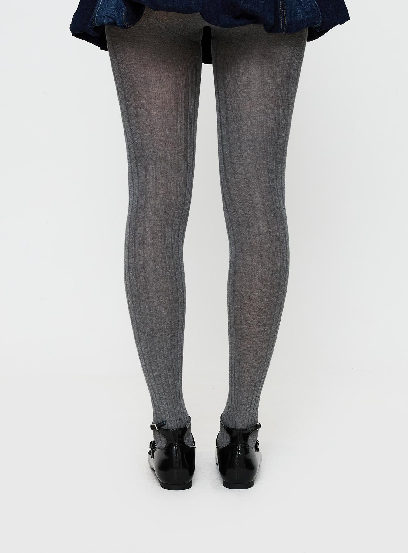 Flashback Ribbed Stockings Grey women's tights by Ellevoria