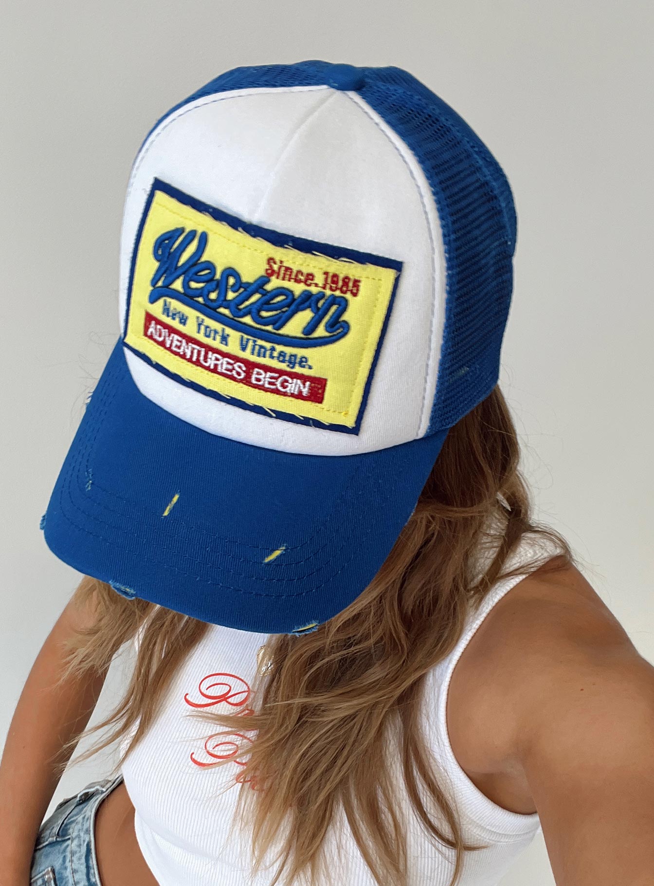 Adventures Trucker Hat Blue women's accessory by Ellevoria