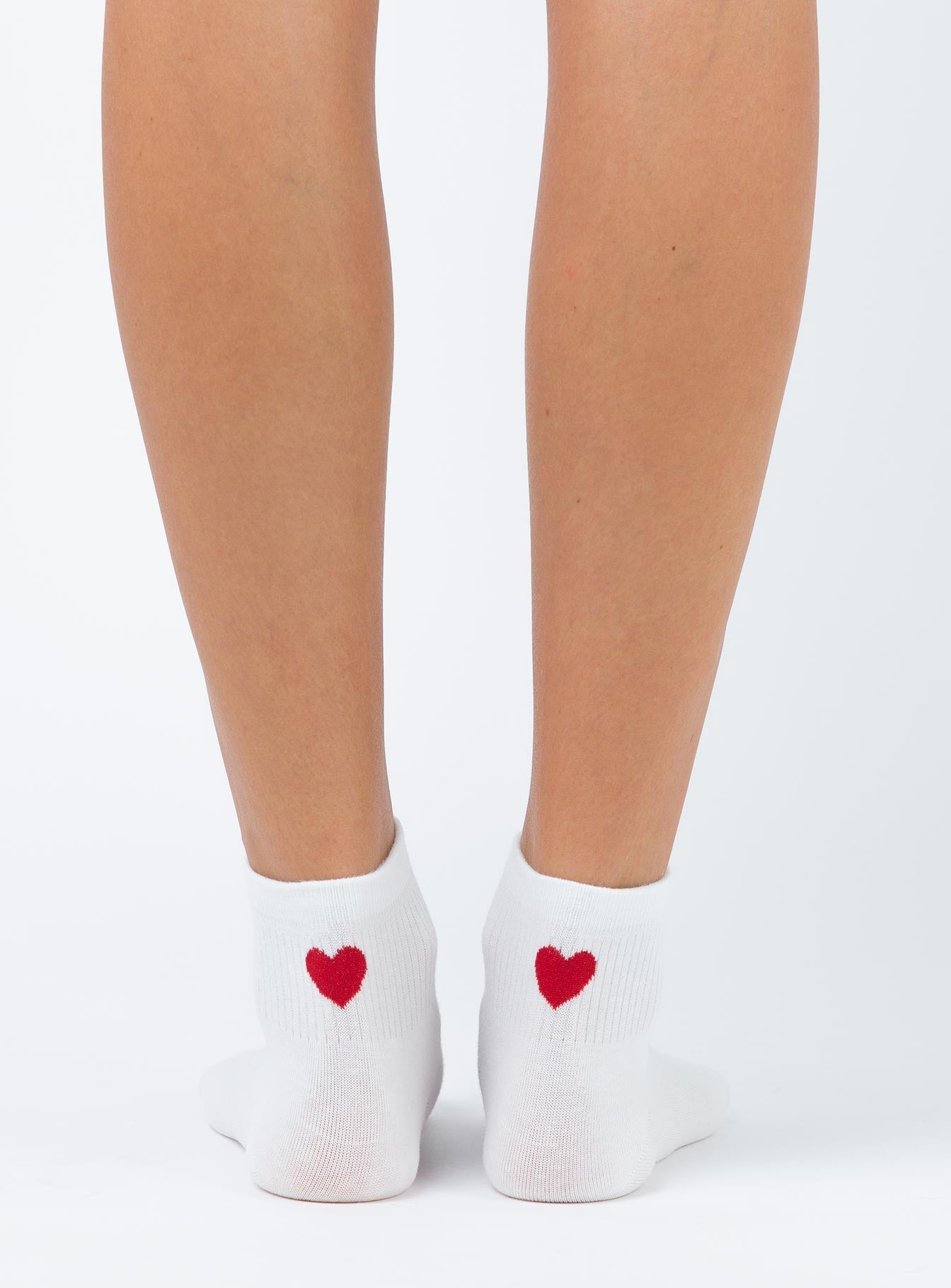 Ayla Heart Socks White women's socks by Ellevoria
