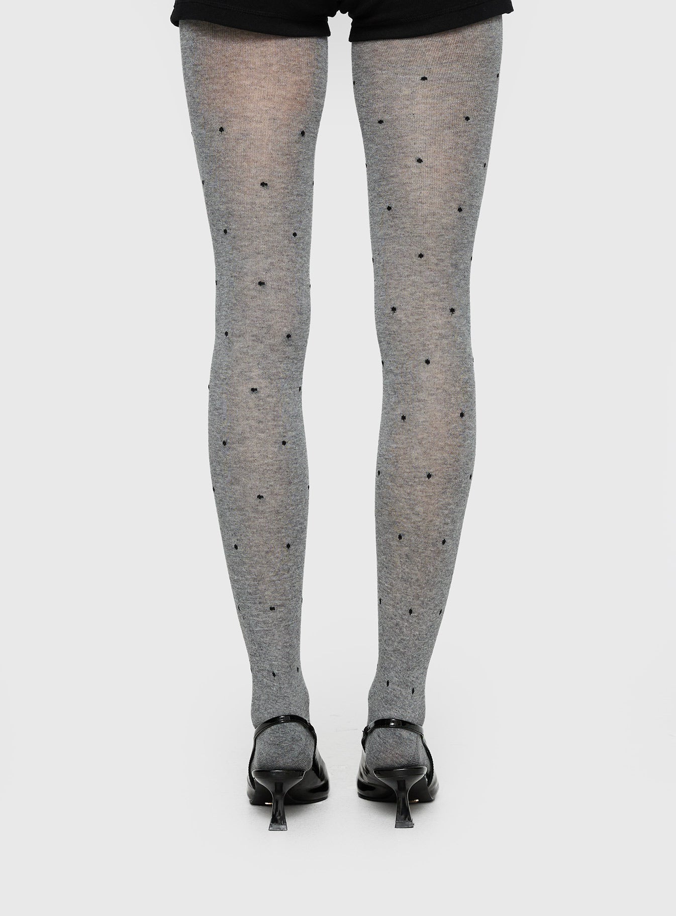 Coretta Tights Grey / Black Polka women's tights by Ellevoria
