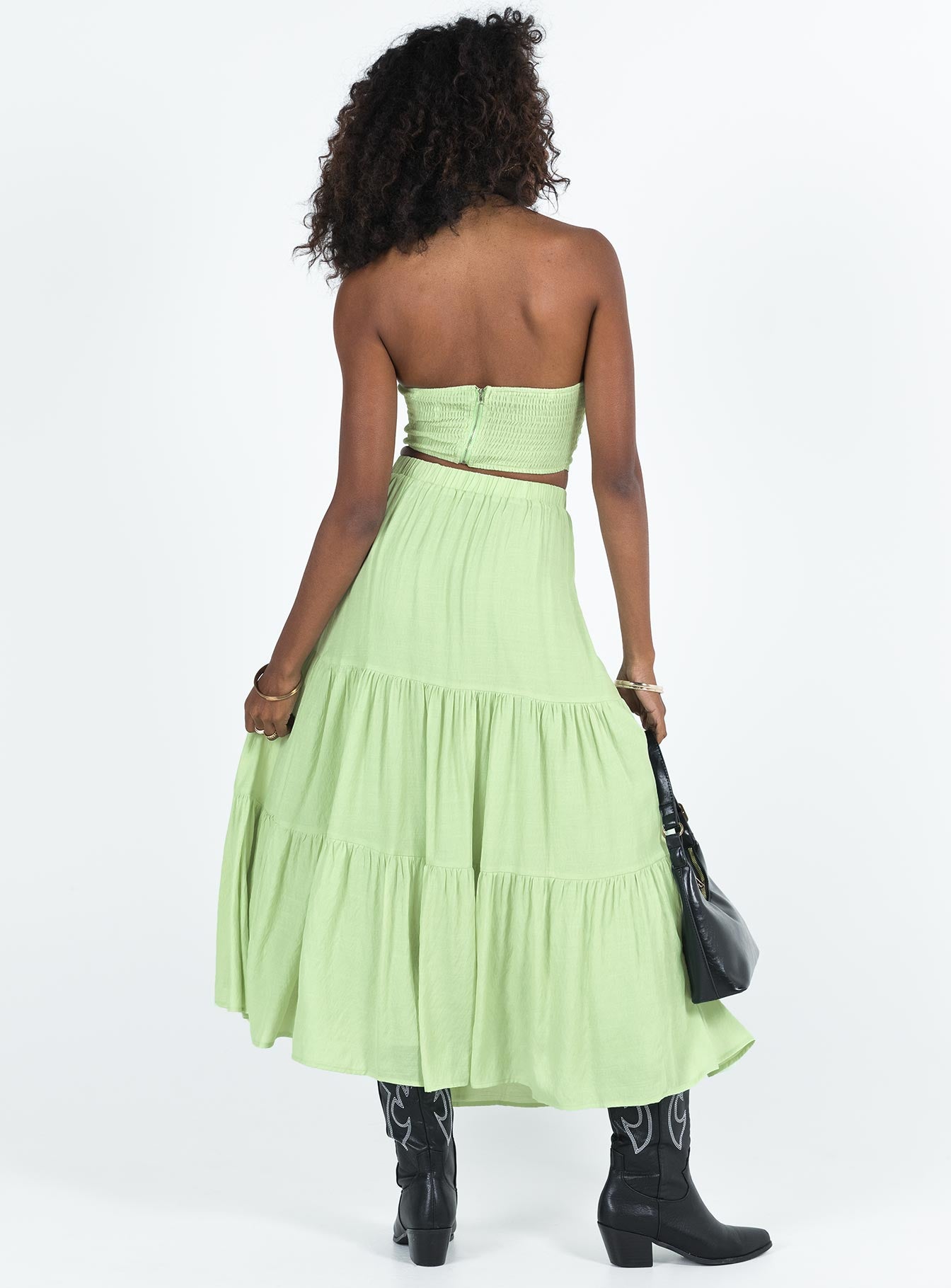 Allie Set Lime women's skirt set by Ellevoria