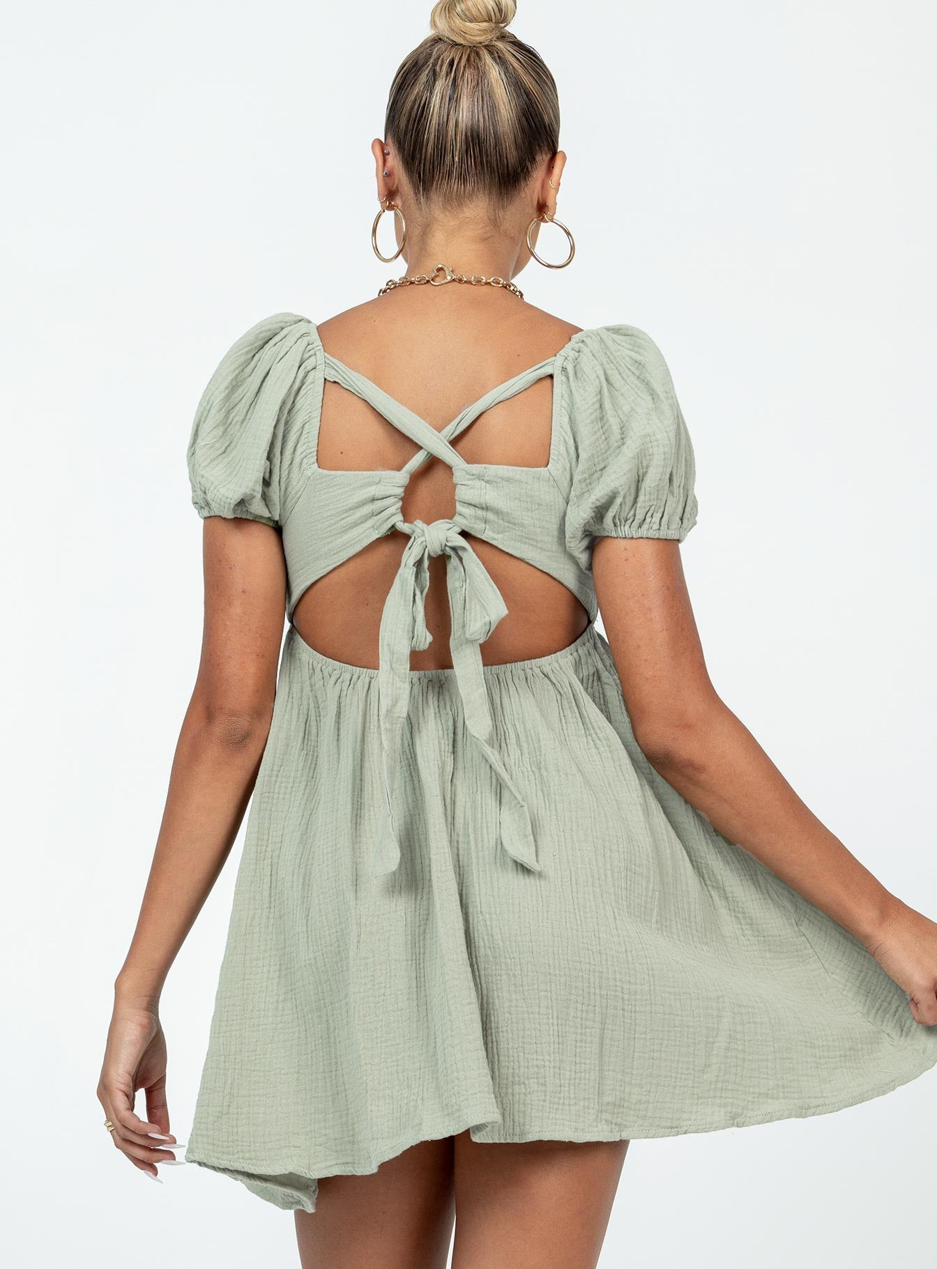 Let's Dance Mini Dress Sage - women's fashion by Ellevoria - view 5
