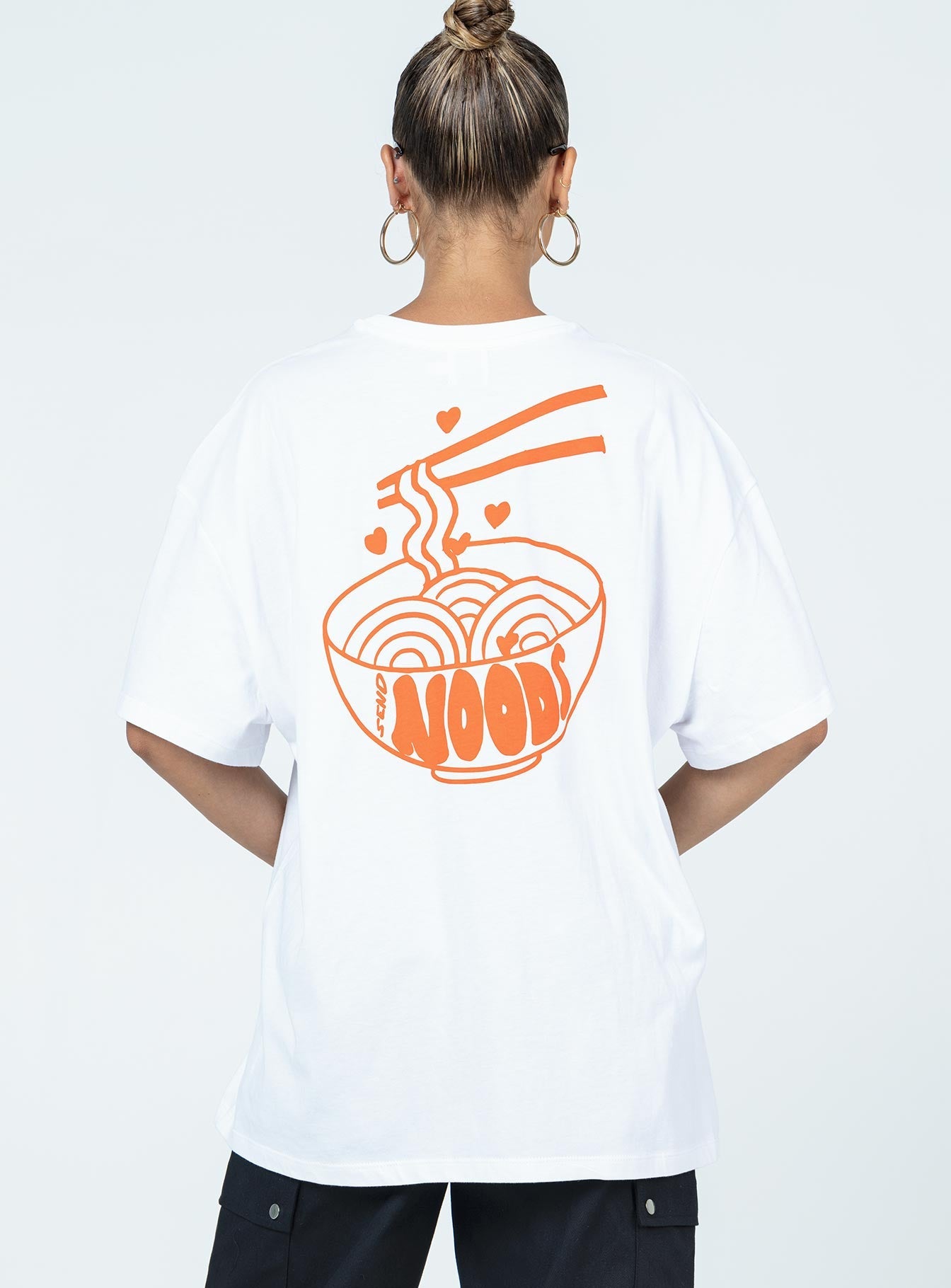 Noods Oversized Tee White - women's top by Ellevoria - view 5