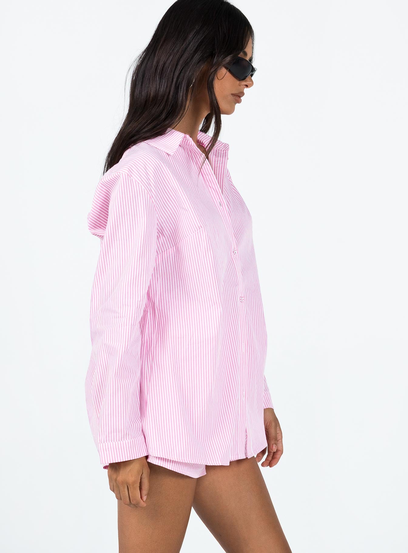 The Chloe Set Pink Stripe - women's shirt by Ellevoria - view 5