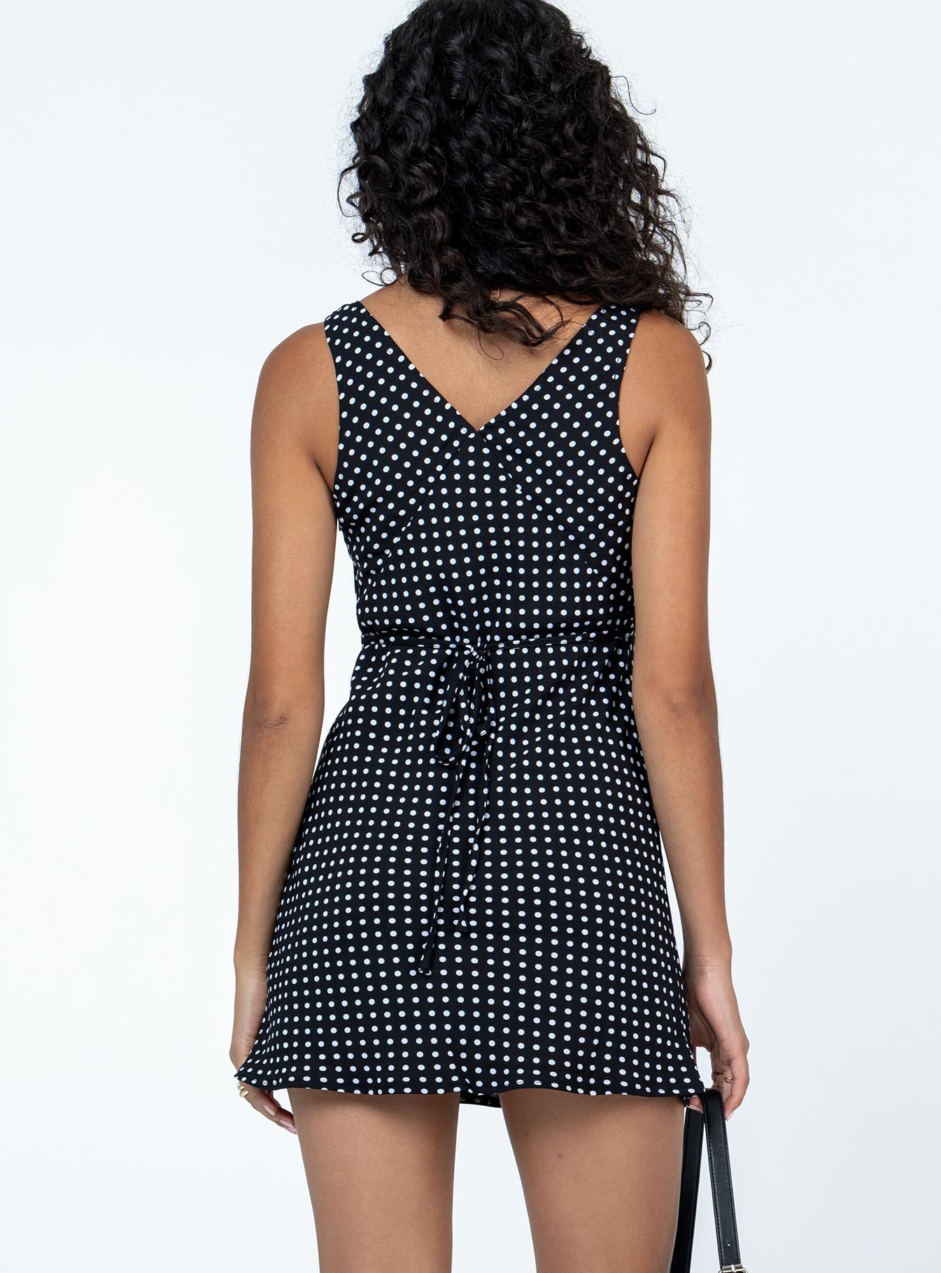Nellie Mini Dress Black Polka Dot - women's fashion by Ellevoria - view 5
