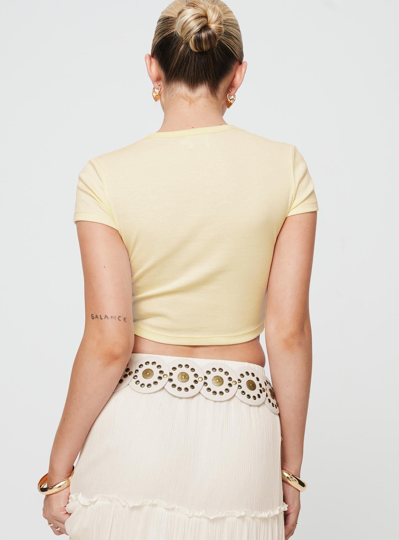Continental Vacay Baby Tee Cream - women's top by Ellevoria - view 8