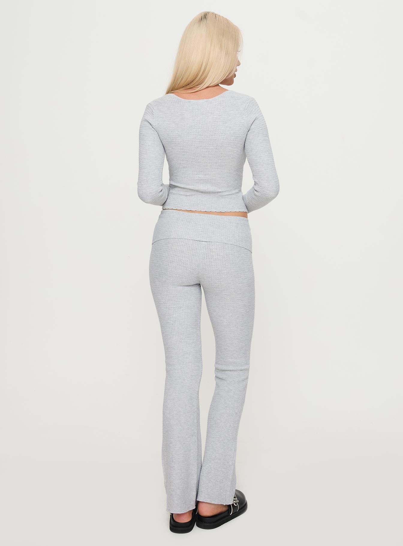 Closed Eyes Flared Pant Grey women's pant set by Ellevoria