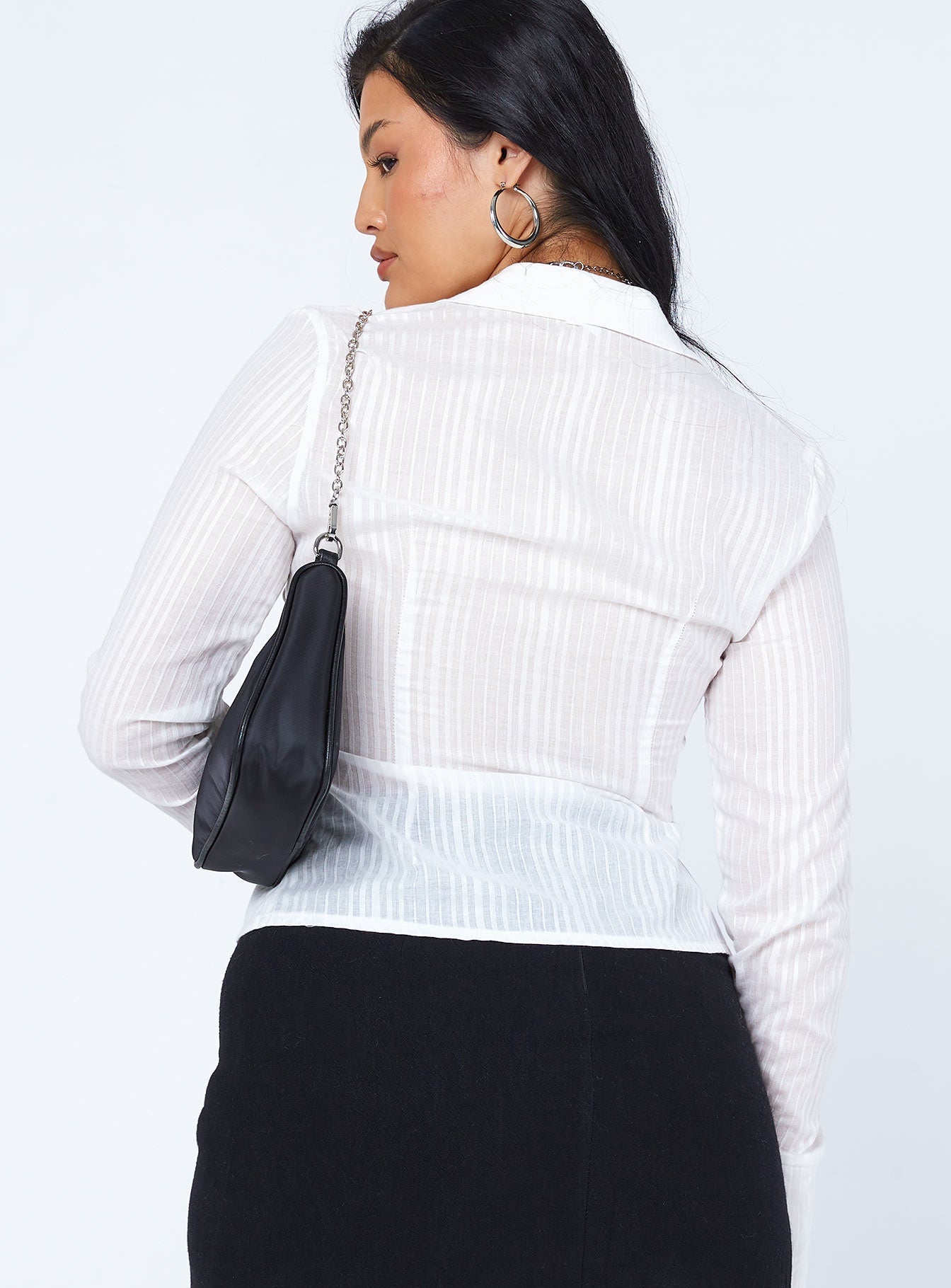Nial Long Sleeve Top White - women's shirt by Ellevoria - view 5