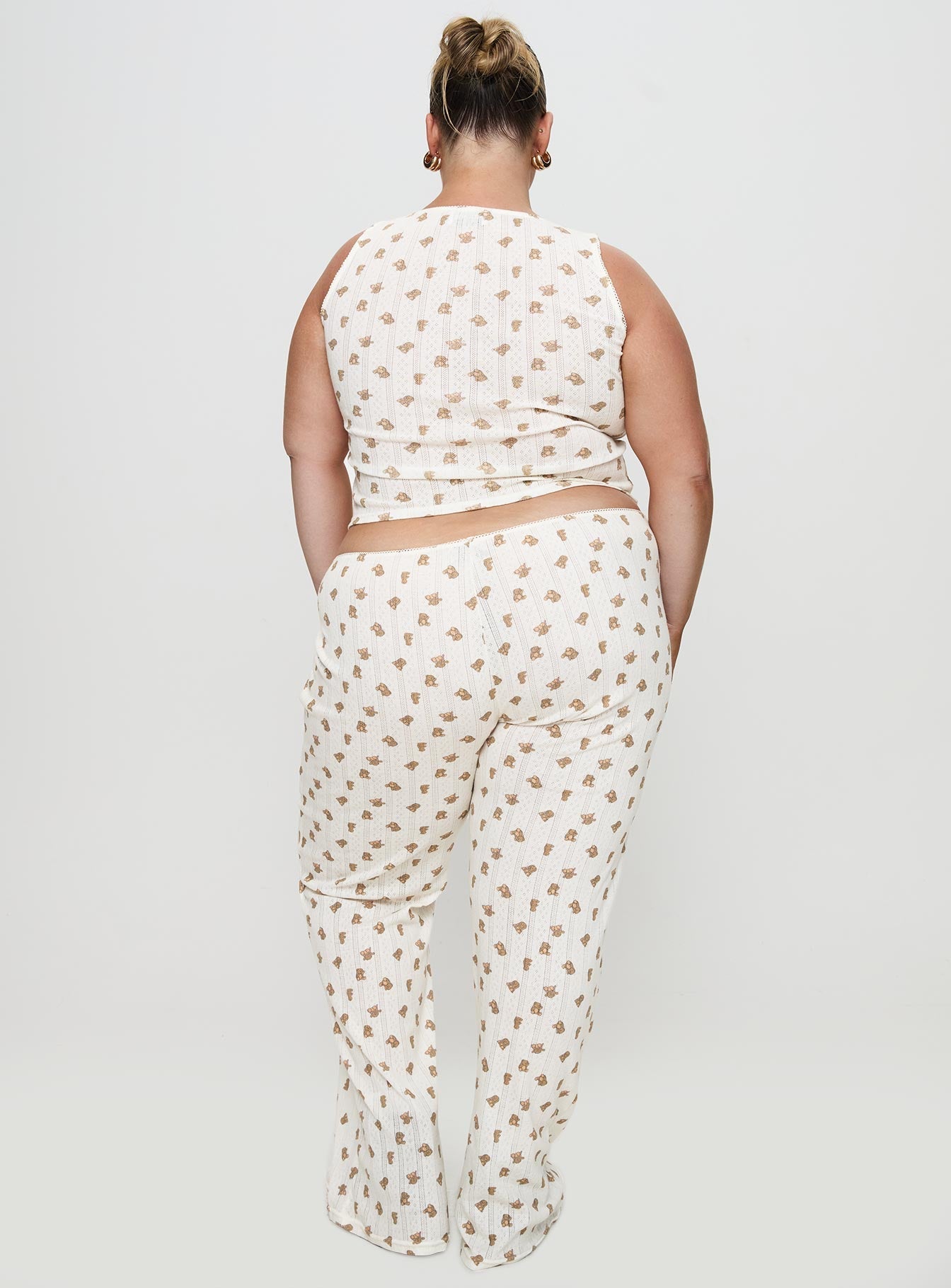Sleepytea Pointelle Sleep Pant Multi Curve women's pant set by Ellevoria