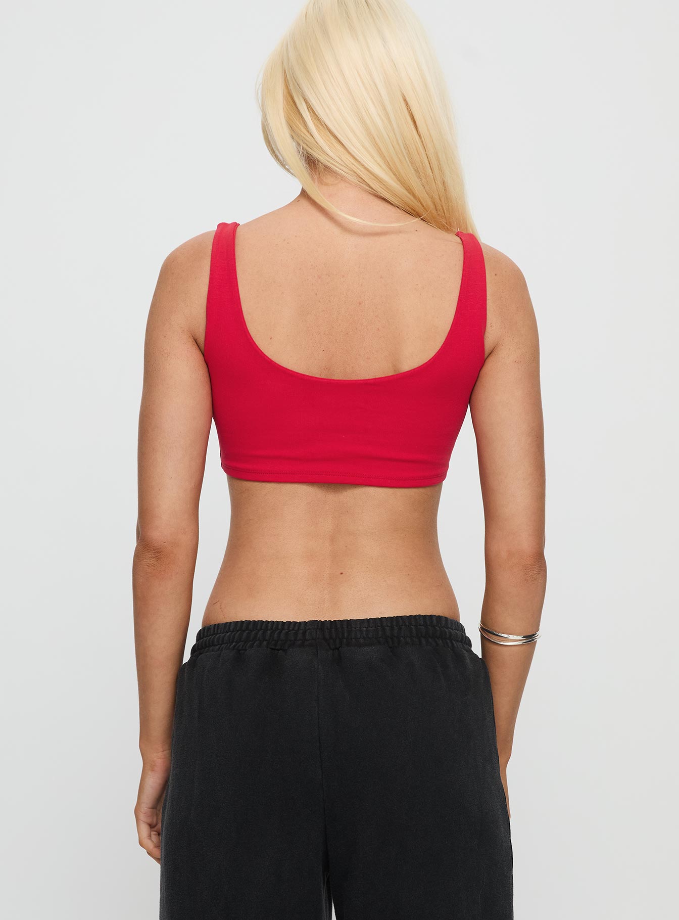 SDSU Scoop Neck Crop Top Red - women's top by Ellevoria - view 4