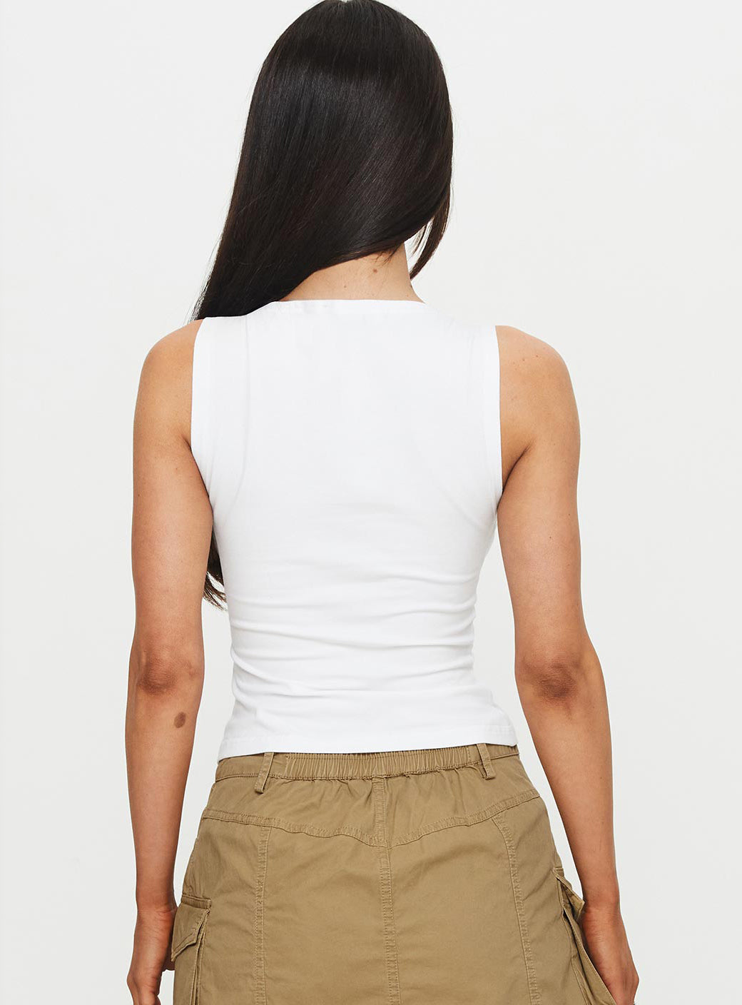Bleeker High Neck Top White - women's top by Ellevoria - view 5