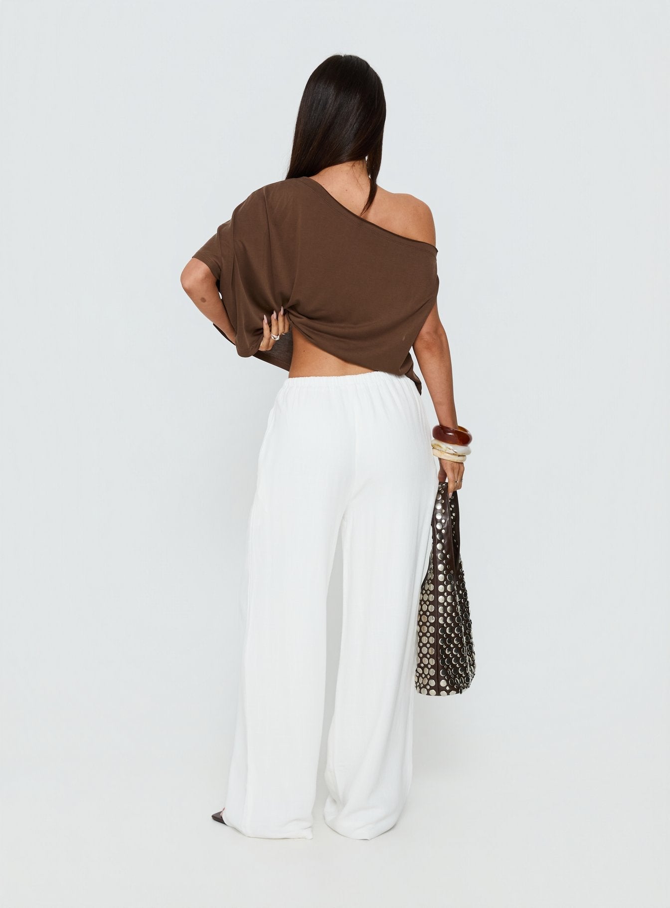 Parklea Linen Blend Pants White - loose fit women's bottoms by Ellevoria