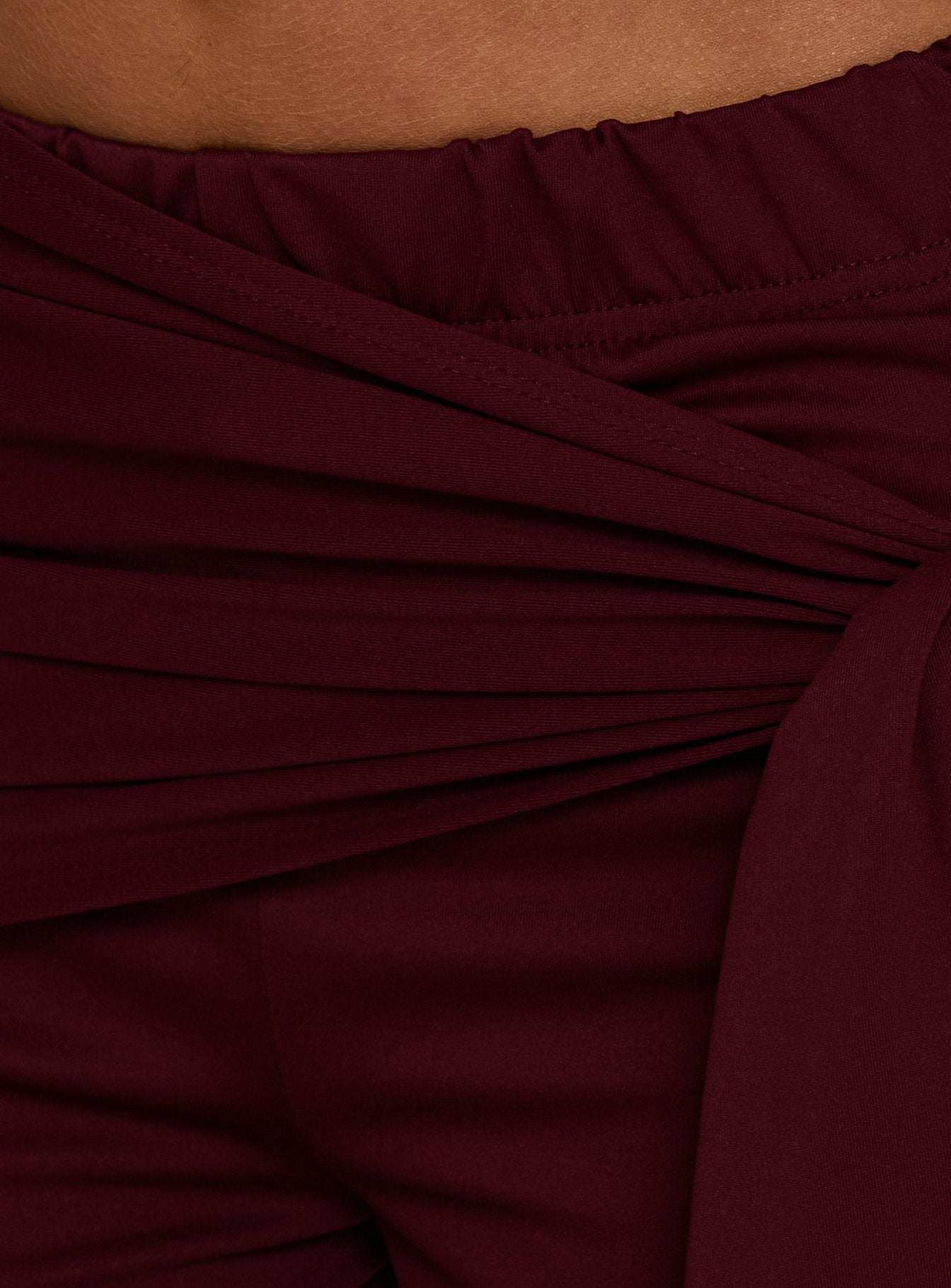 Hadlia Tie Waist Pants Burgundy women's pant set by Ellevoria