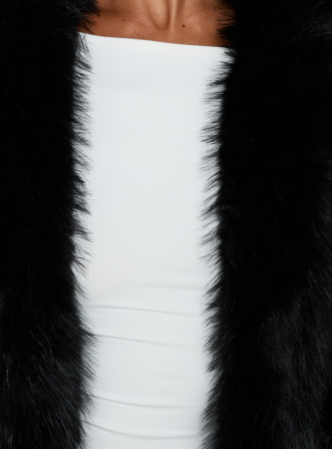 Super Trouper Faux Fur Jacket Black women's jacket by Ellevoria