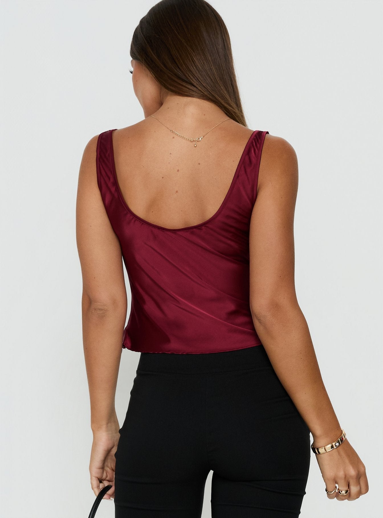 Delilah Top Burgundy - women's top by Ellevoria - view 5