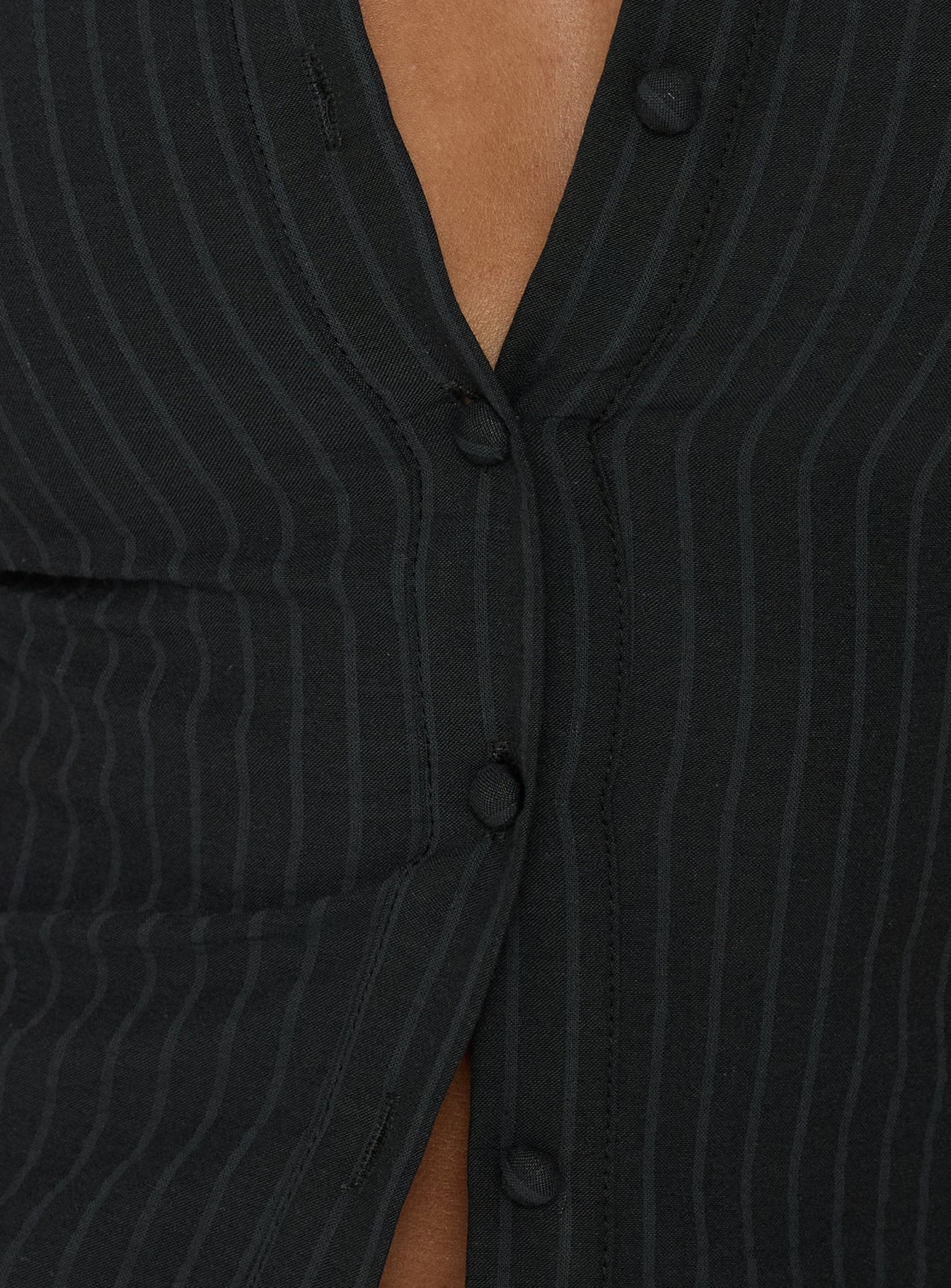 Anni Pinstripe Shirt Black - women's shirt by Ellevoria - view 6