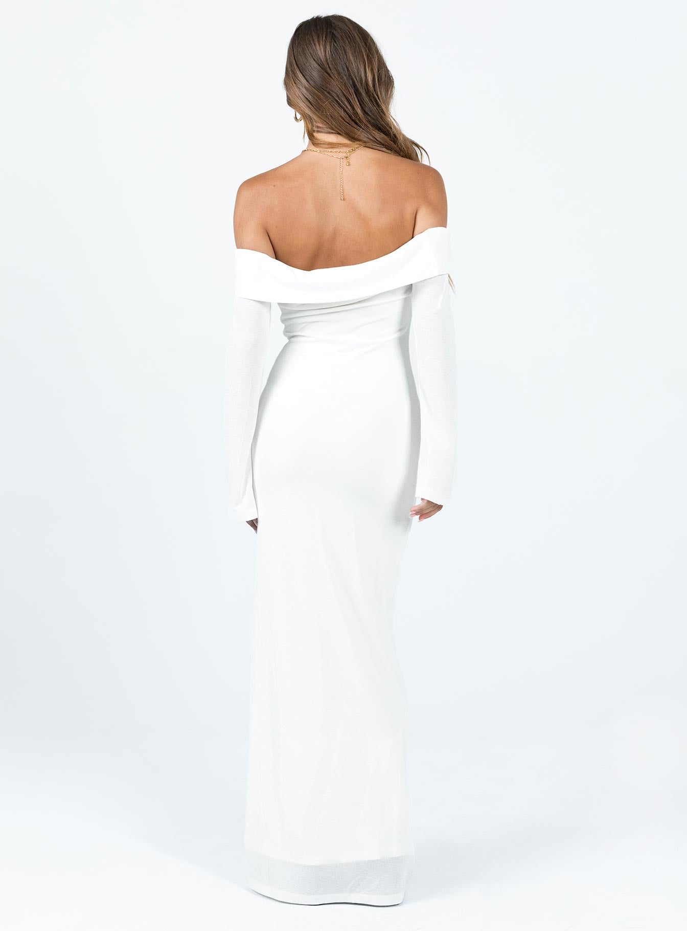Maida Long Sleeve Maxi Dress White - women's maxi dress by Ellevoria - view 5