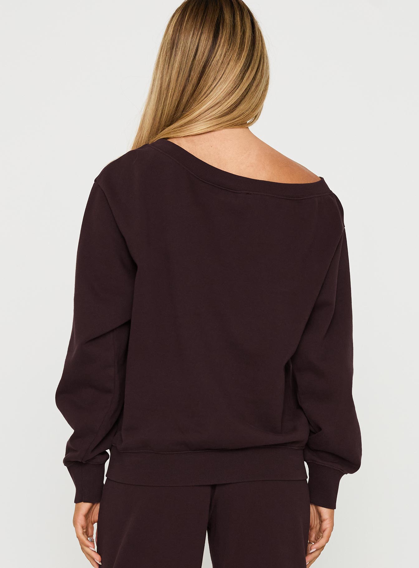Wellness Off The Shoulder Jumper Brown women's sweater by Ellevoria