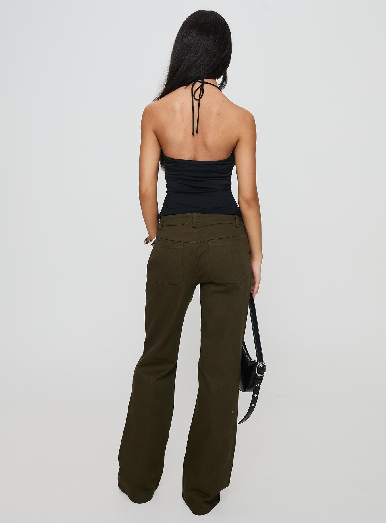 Benicale Low Rise Cargo Pants Olive - loose fit women's bottoms by Ellevoria