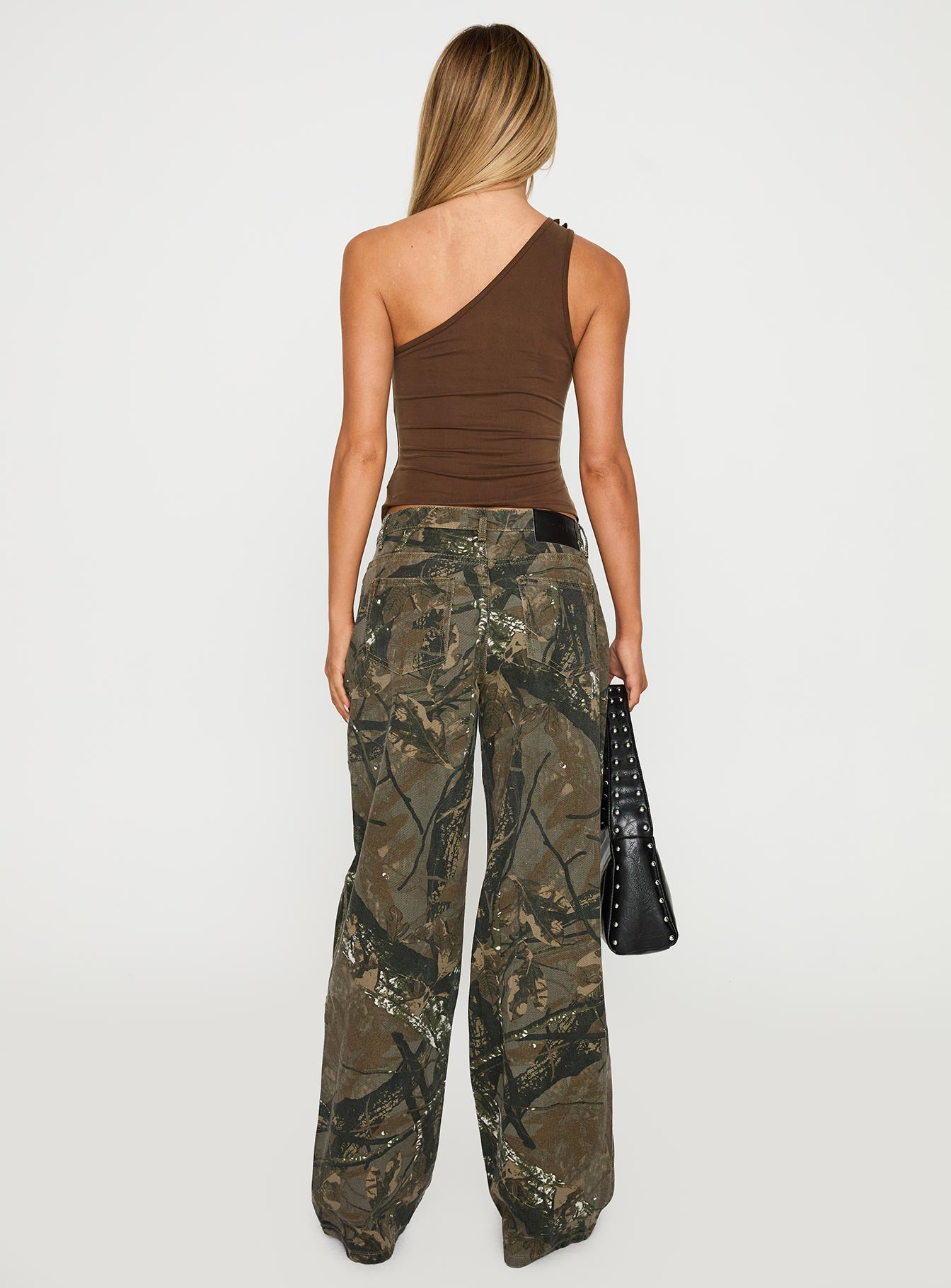 Raiders Mid Rise Straight Leg Cargo Jeans Camouflage - loose fit women's bottoms by Ellevoria