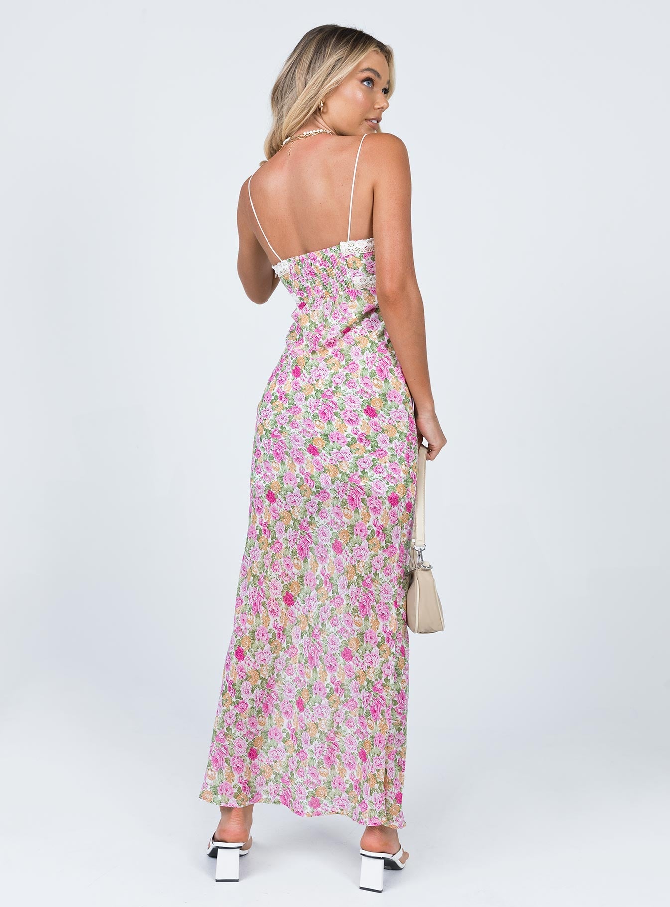 Emily Maxi Dress Pink Floral - women's maxi dress by Ellevoria - view 5