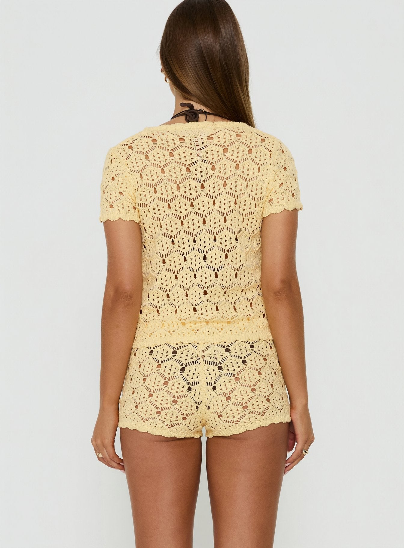 Sun Still Shines Crochet Set Yellow women's two piece set by Ellevoria