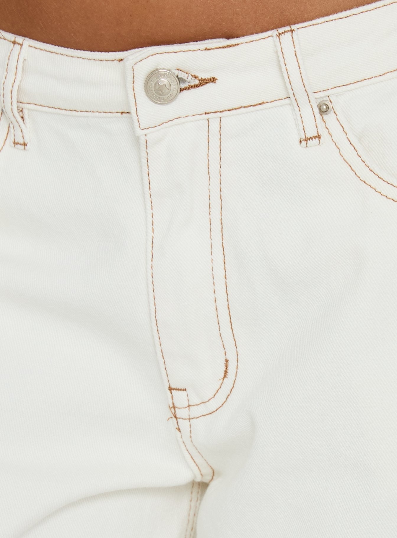 Naylor Mid Rise Wide Leg Jeans Cream women's denim jeans by Ellevoria
