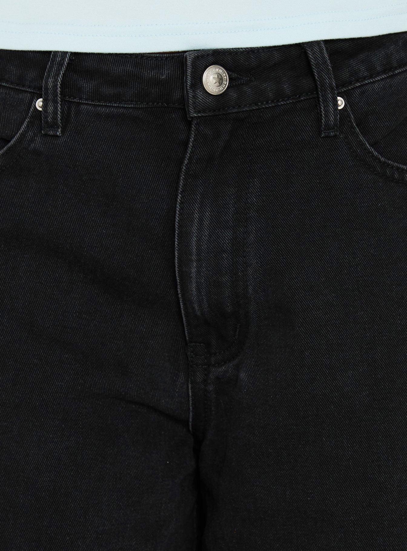 Naylor Mid Rise Wide Leg Jeans Washed Black Denim women's denim jeans by Ellevoria