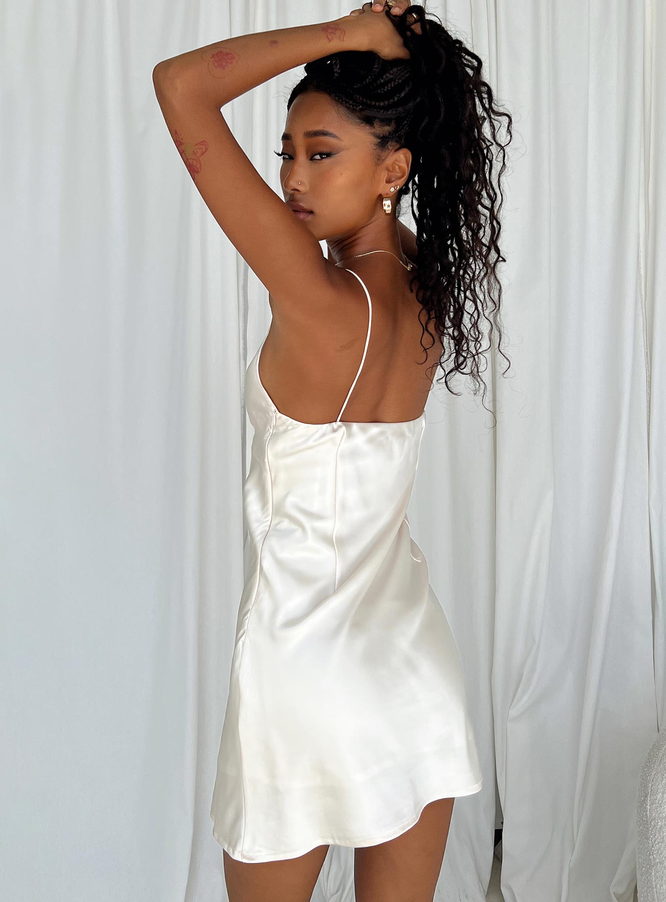 Marilyn Mini Dress Champagne - women's fashion by Ellevoria - view 4