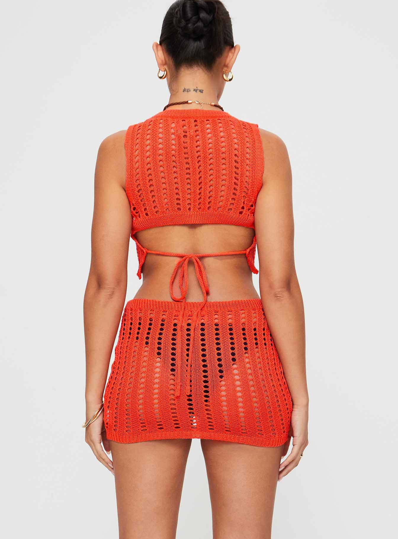 Kuranda Knit Set Orange women's skirt set by Ellevoria