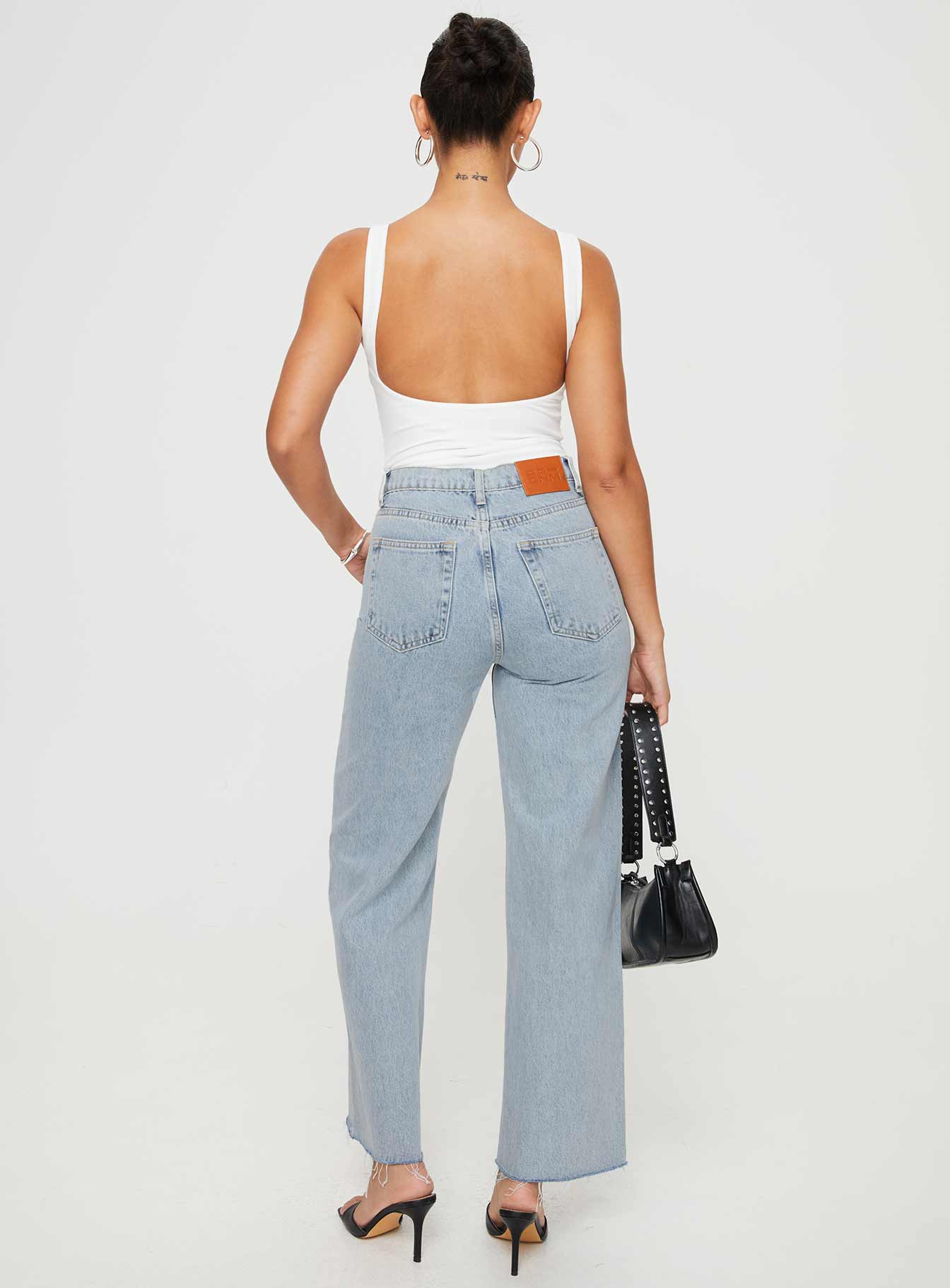Fawcett High Rise Straight Leg Jeans Light Blue Wash women's denim jeans by Ellevoria