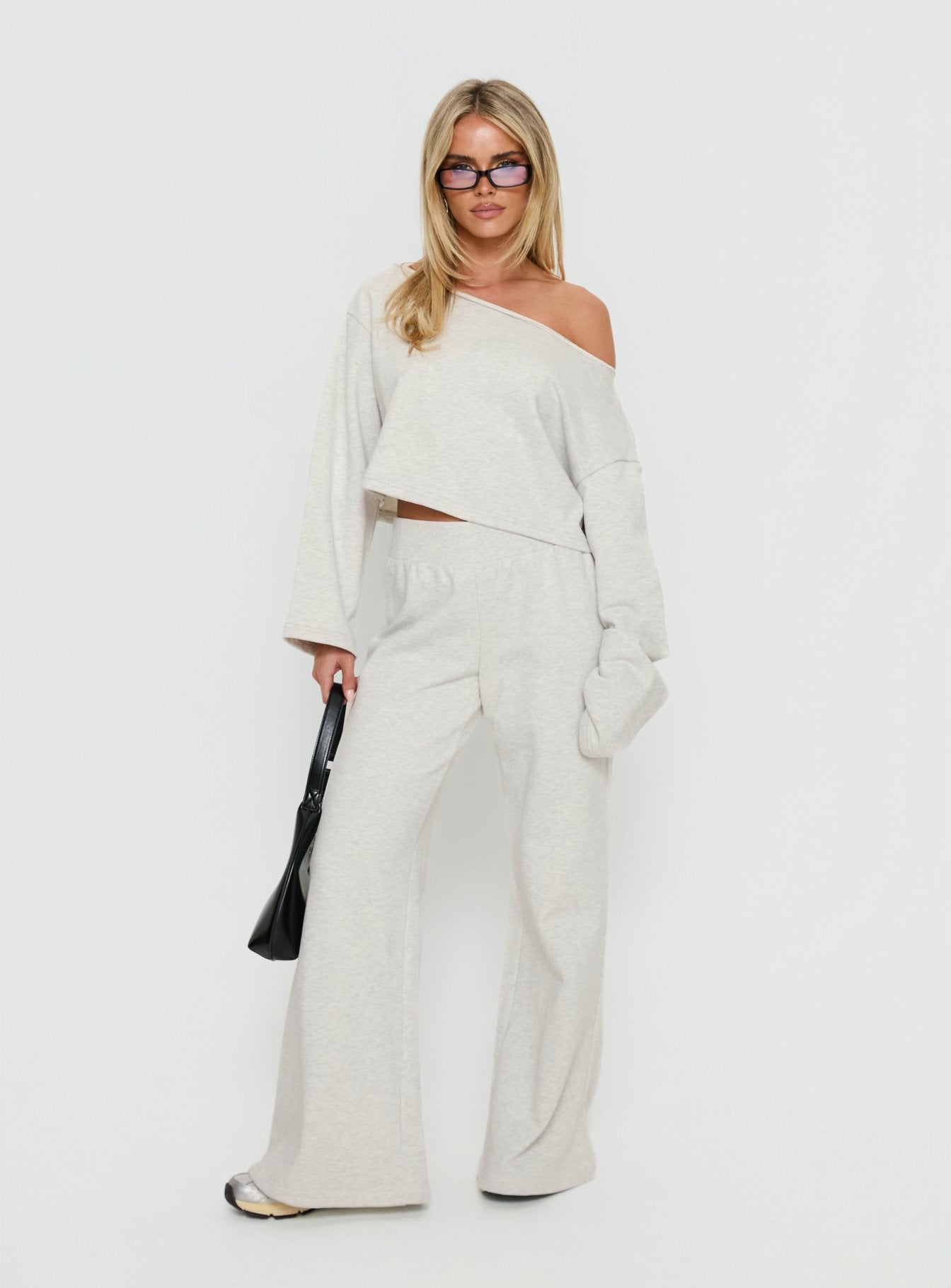 Retreat Raw Edge Off Shoulder Jumper Snow Marle women's sweater by Ellevoria