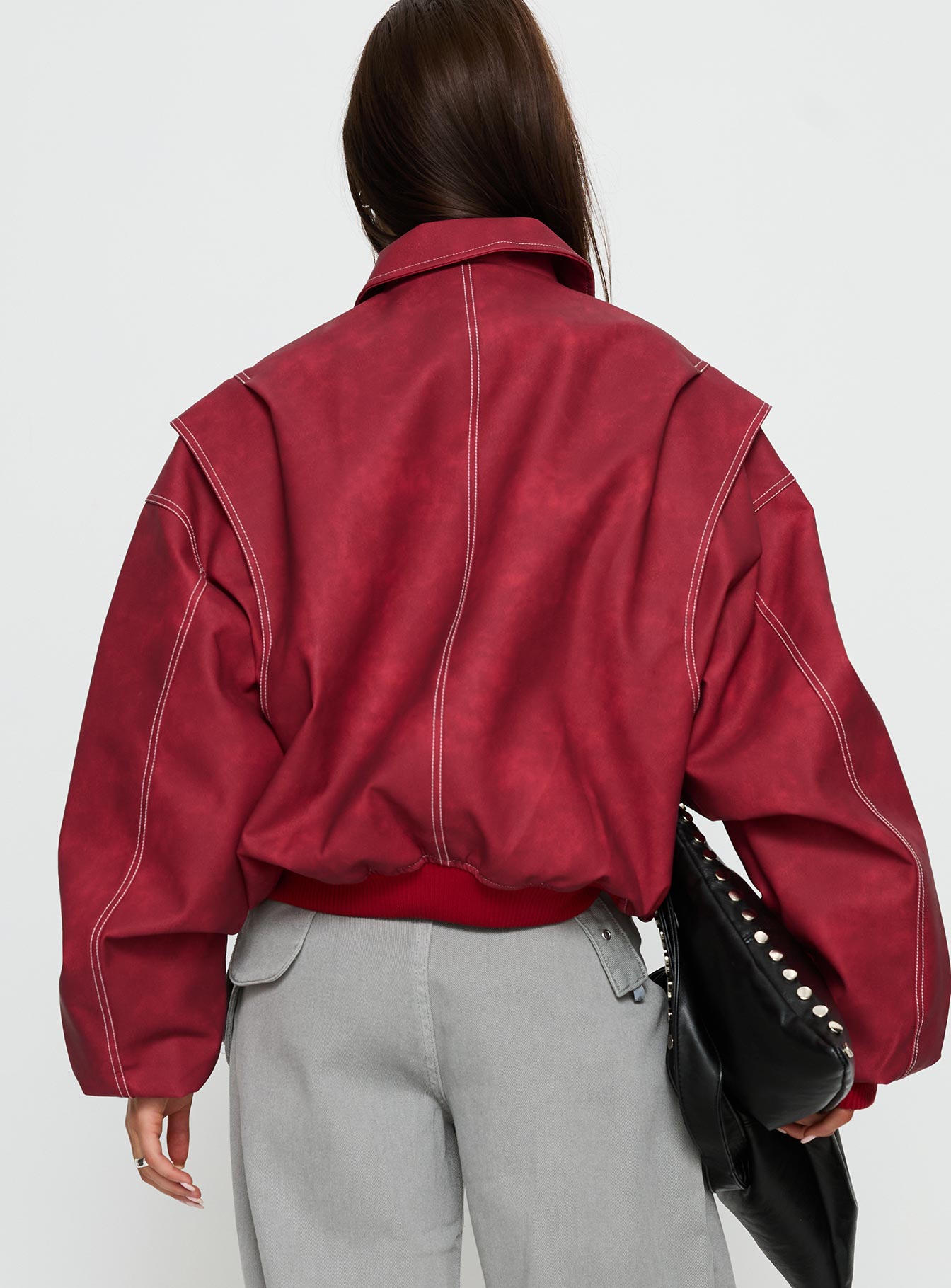 Vista Bomber Jacket Crimson women's jacket by Ellevoria
