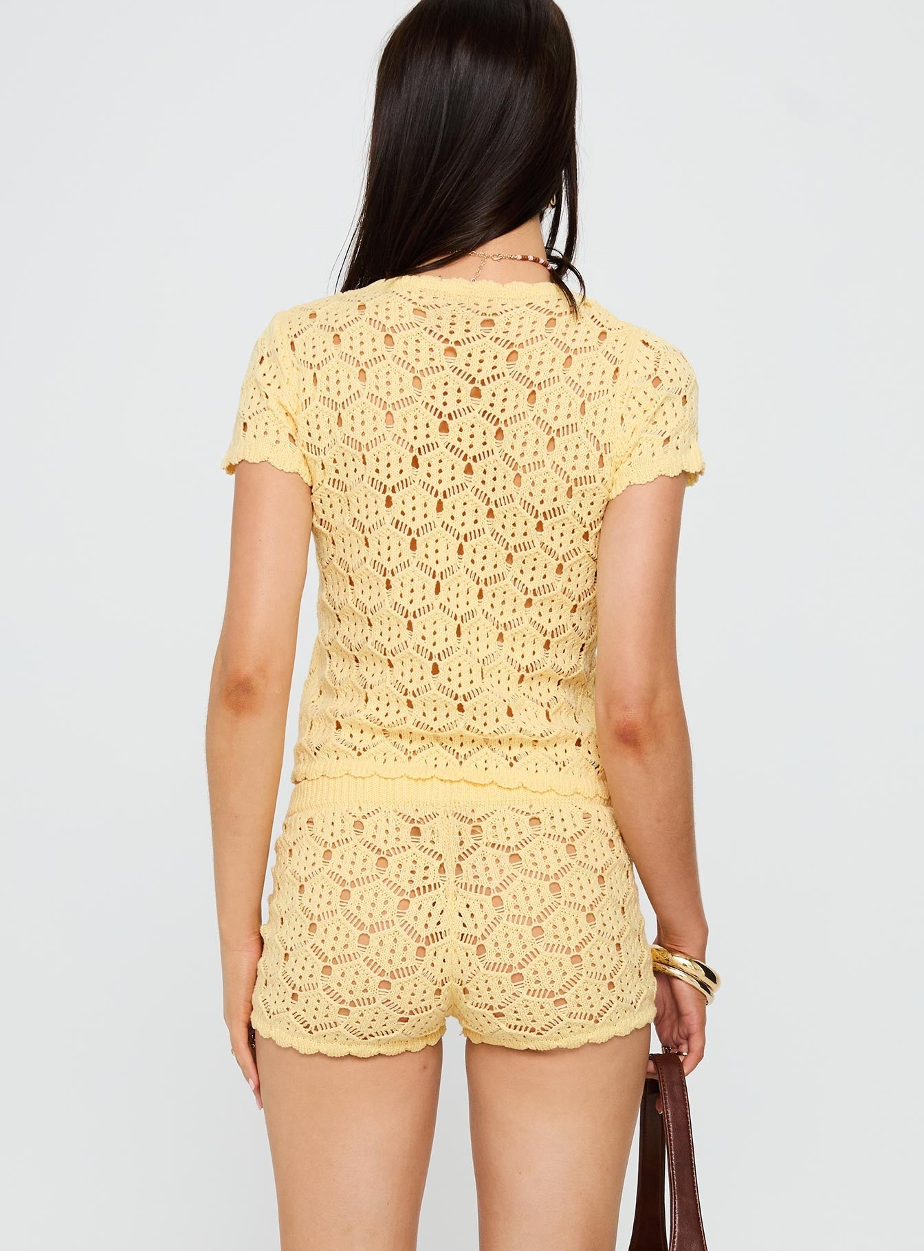 Sun Still Shines Crochet Set Yellow women's two piece set by Ellevoria