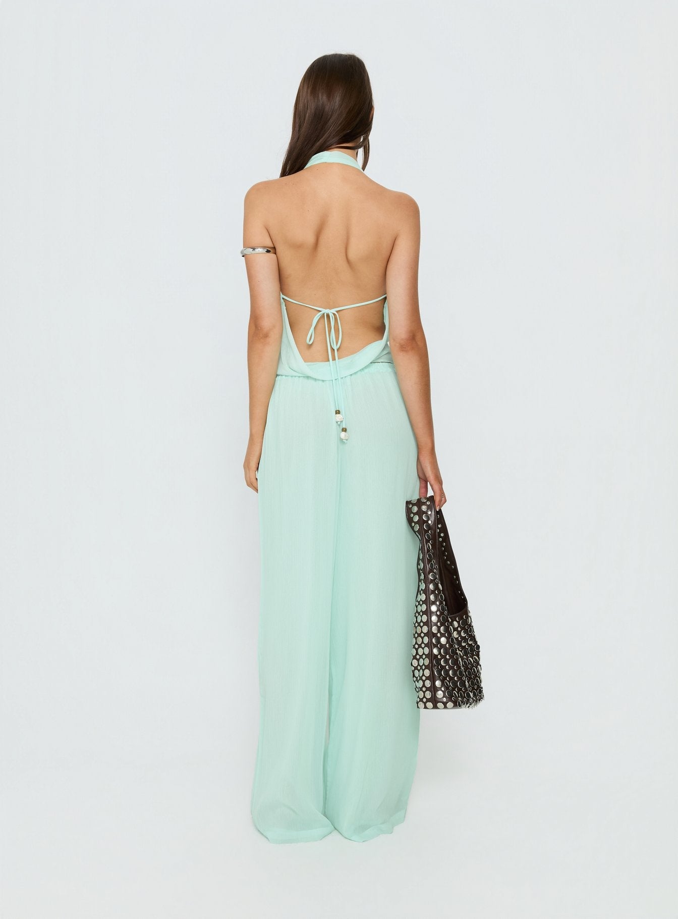 Distinction Chiffon Pants Aqua women's pant set by Ellevoria