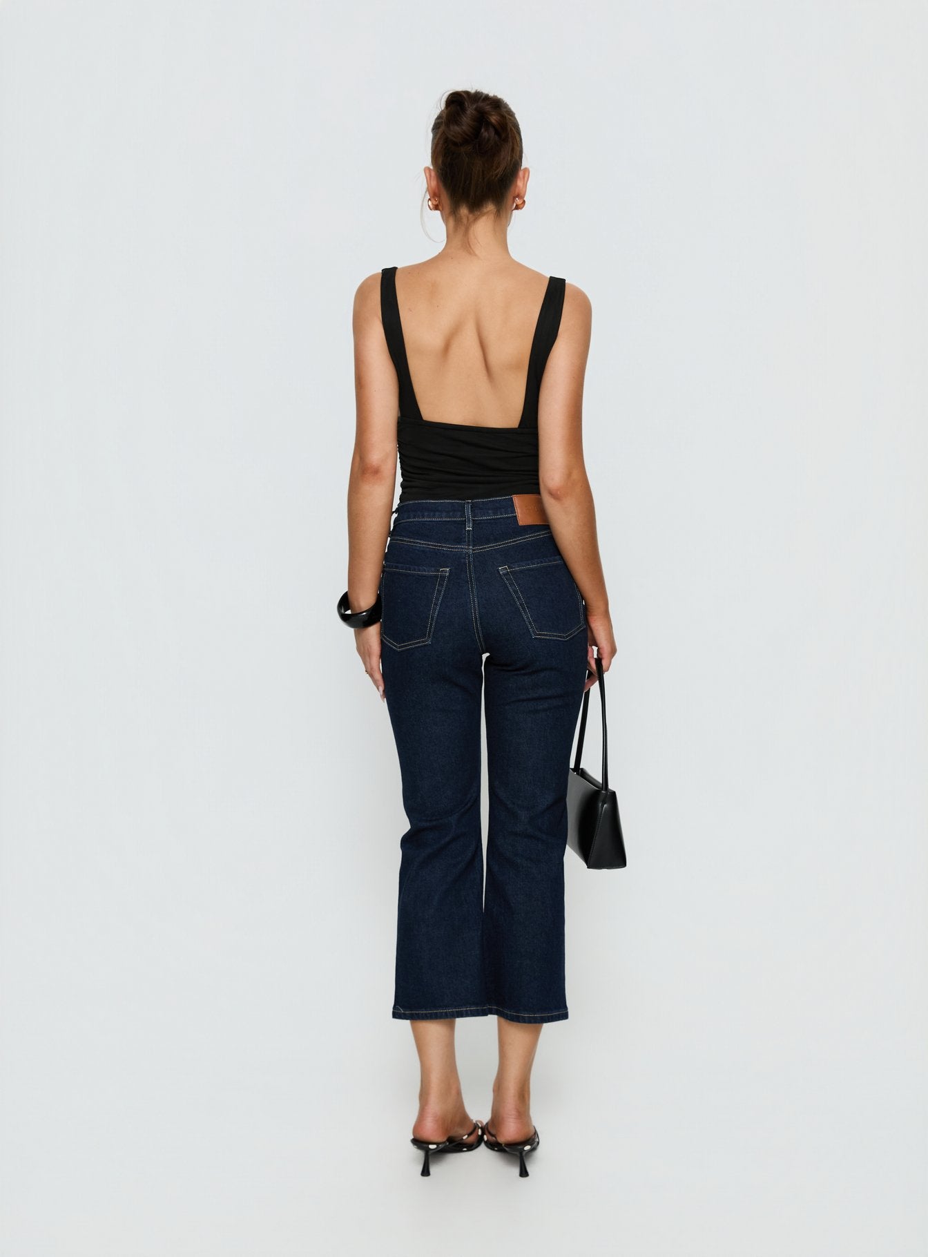 Cindee High Rise Cropped Jeans Raw Indigo women's denim jeans by Ellevoria