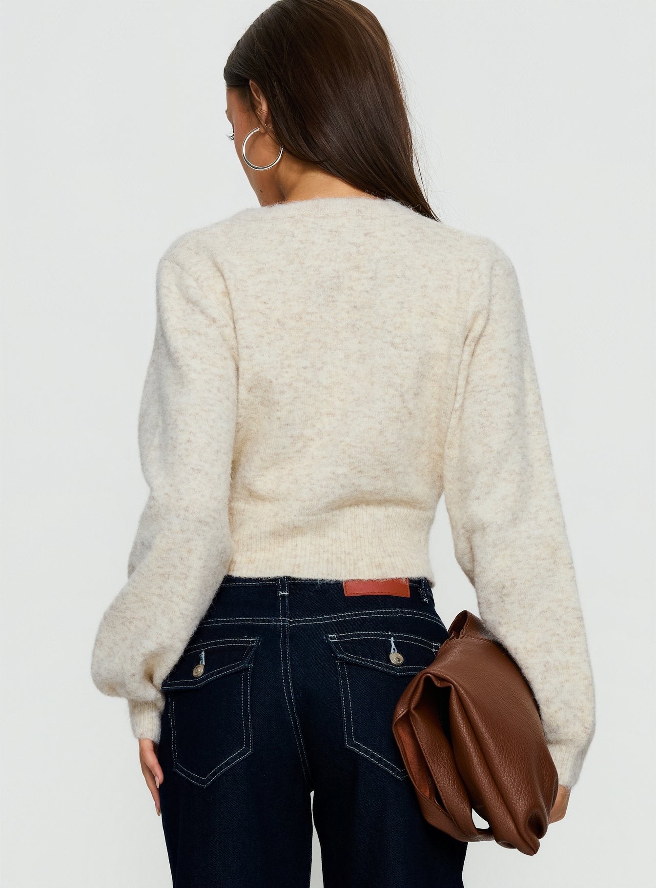 Dawsen Button Down Cardigan Cream women's sweater by Ellevoria