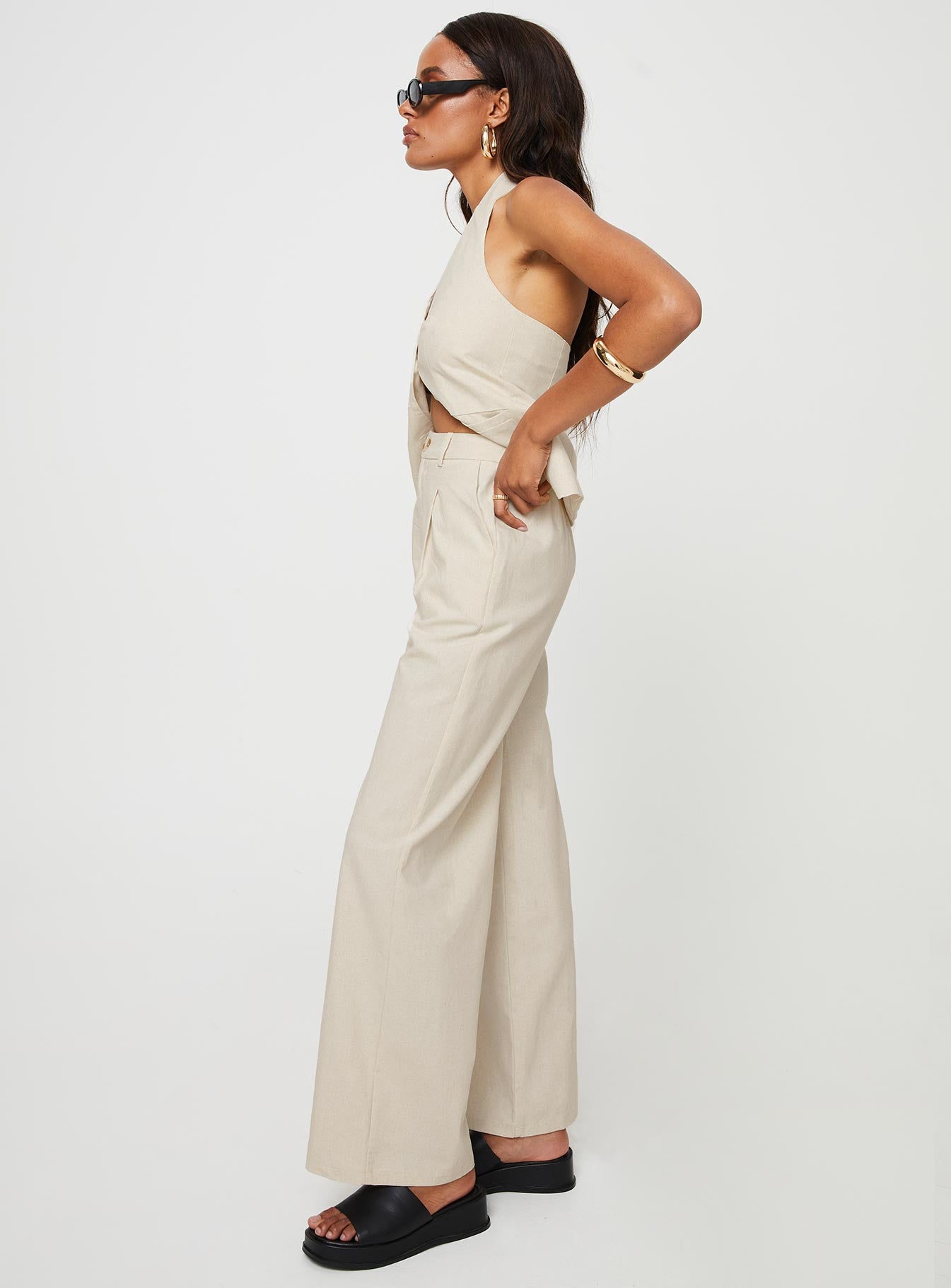 Cassiopeia Set Beige women's pant set by Ellevoria