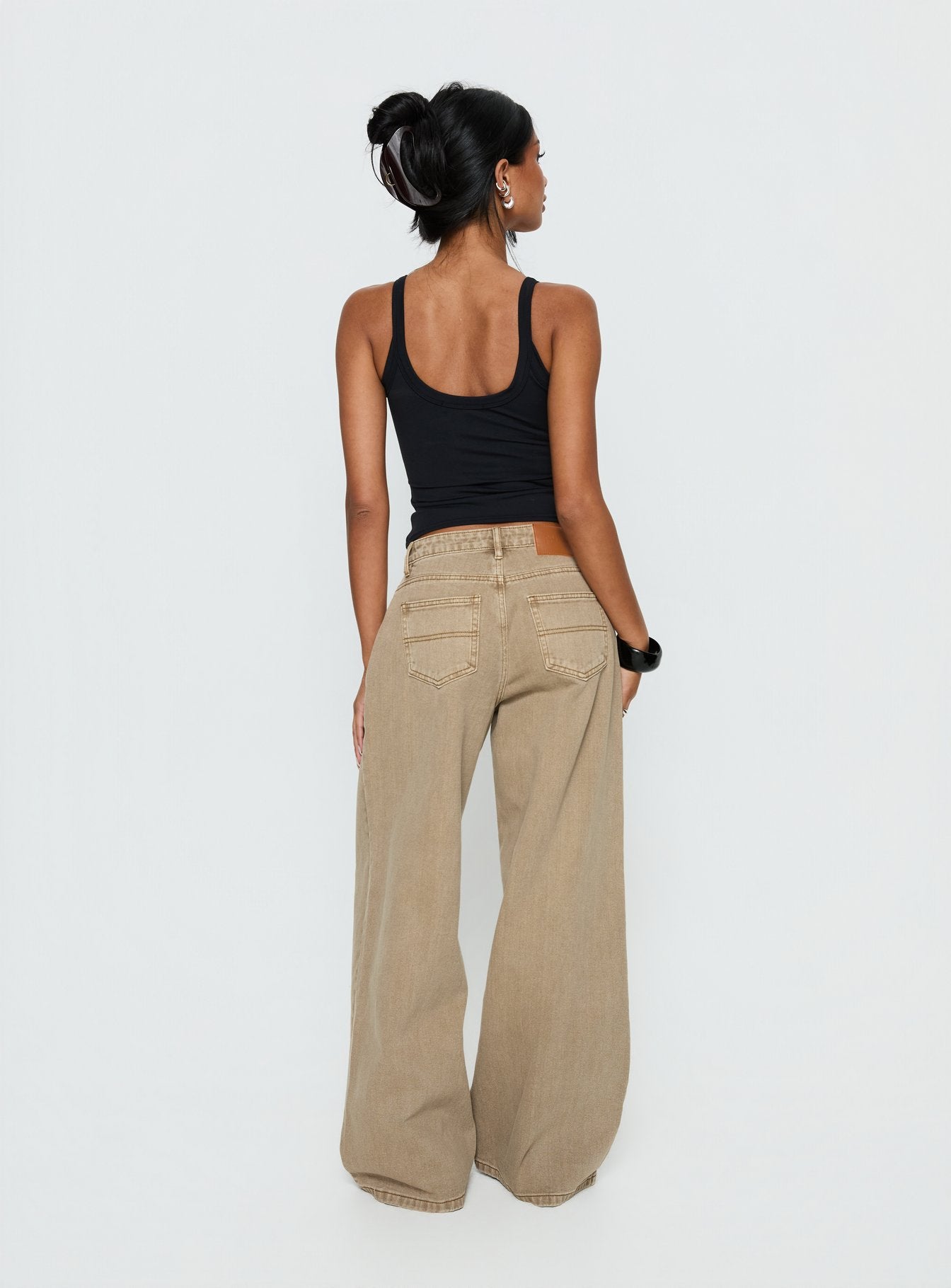 Naylor Mid Rise Wide Leg Jeans Light Brown Wash women's denim jeans by Ellevoria