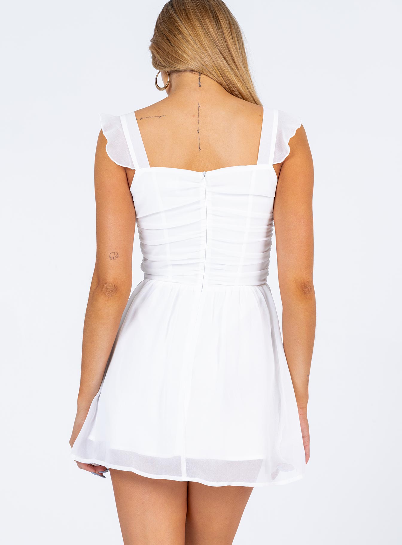 So Sweet Mini Dress White - women's fashion by Ellevoria - view 7