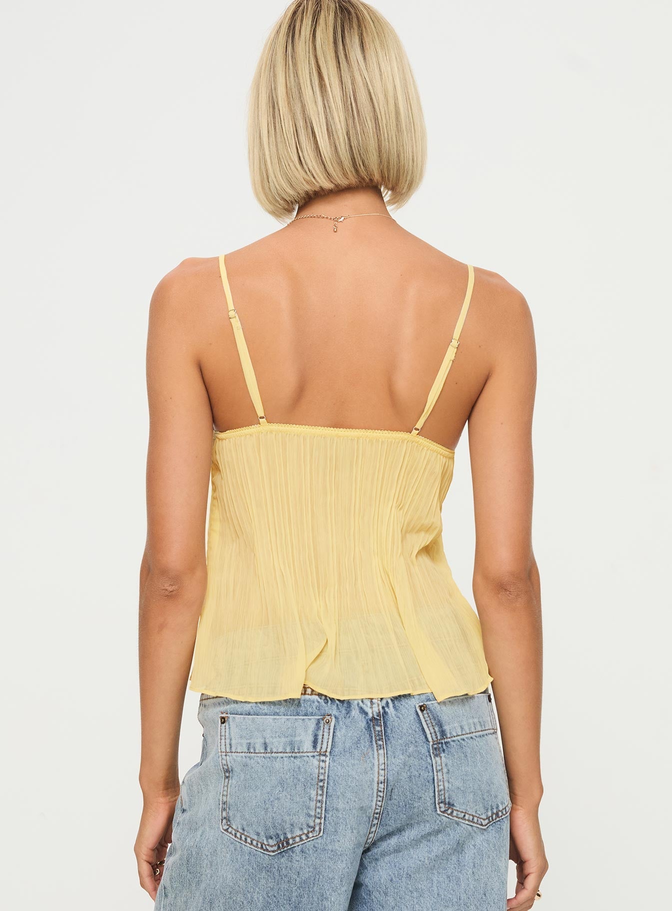 Zami Pleat Top Lemon - women's top by Ellevoria - view 5