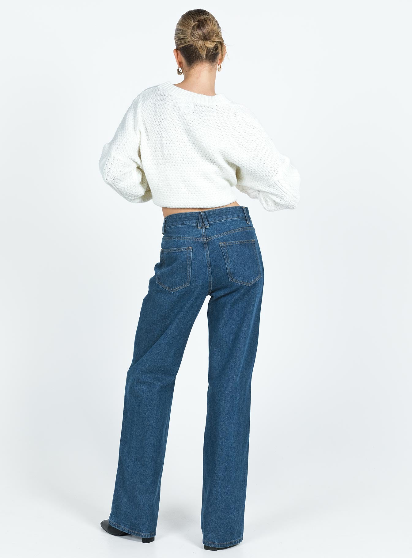 Top Model Low Rise Straight Leg Jeans Dark Denim women's denim jeans by Ellevoria